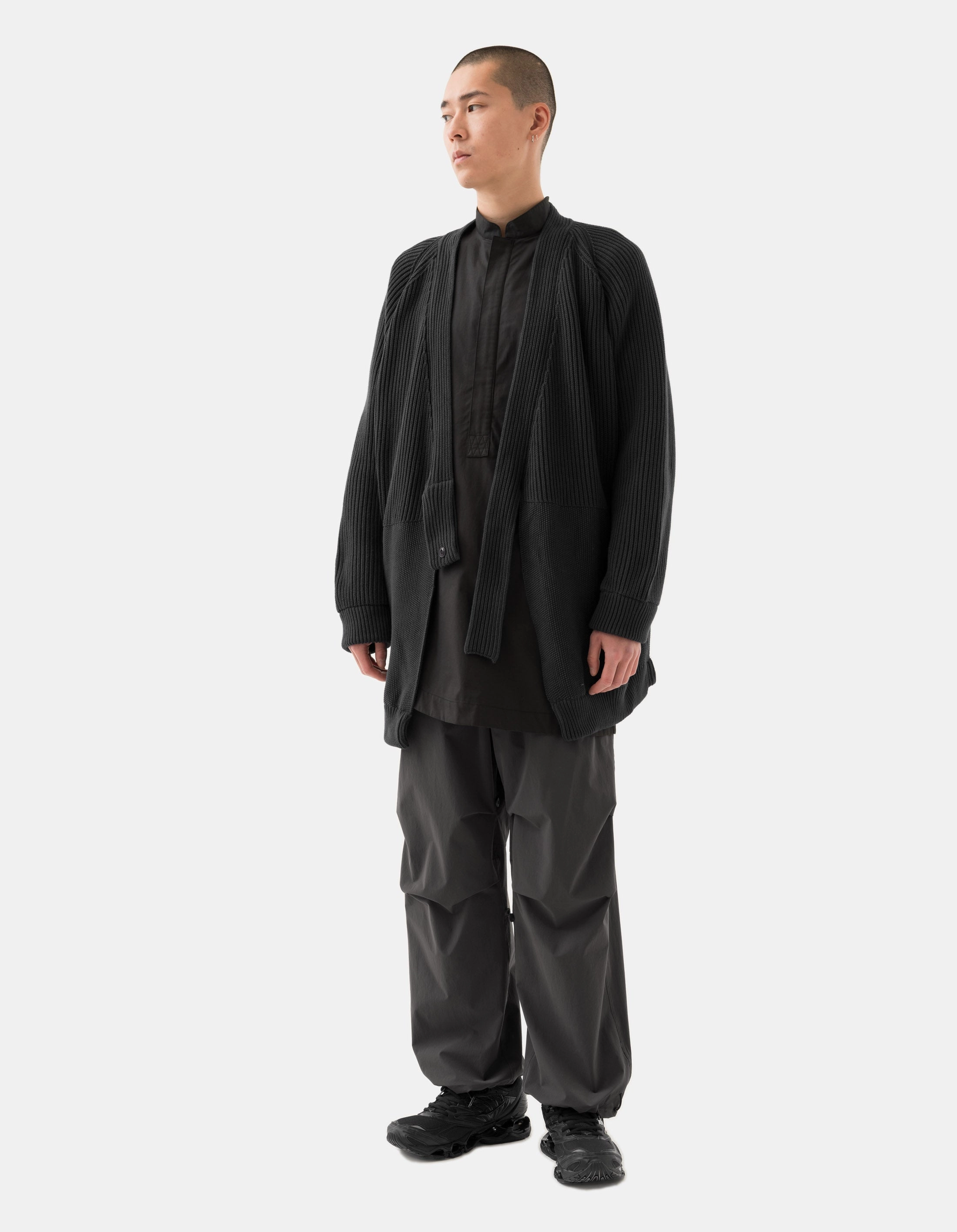 1461 Maharishi Knitted Kimono Black Core Style Logo Design