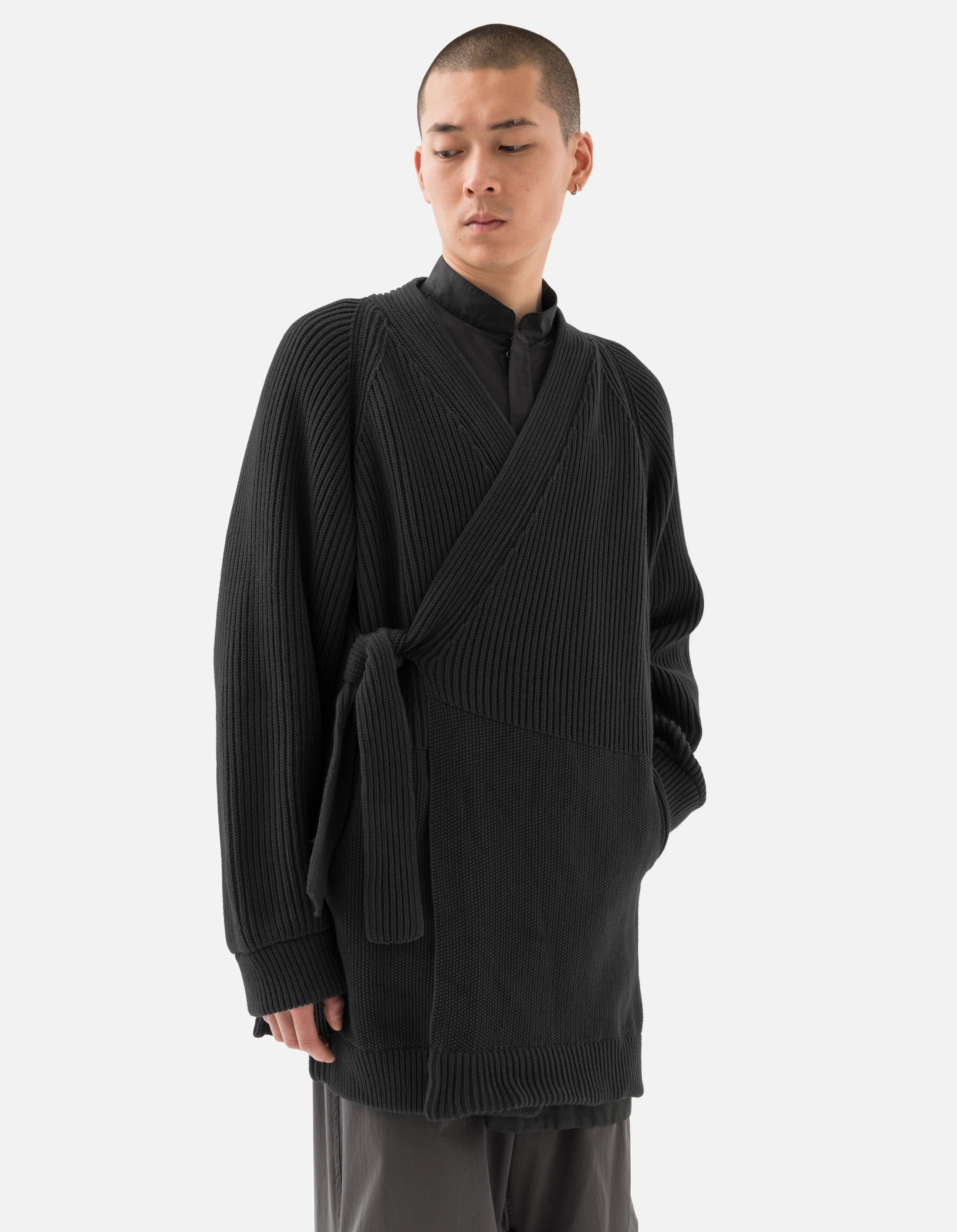 tie dye 1461 Maharishi Knitted Kimono Black