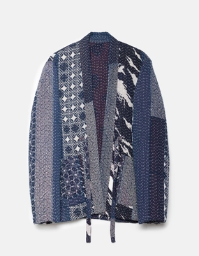 Seamless Stitching 1470 Mahaboro Kimono Jacket Navy/Ecru