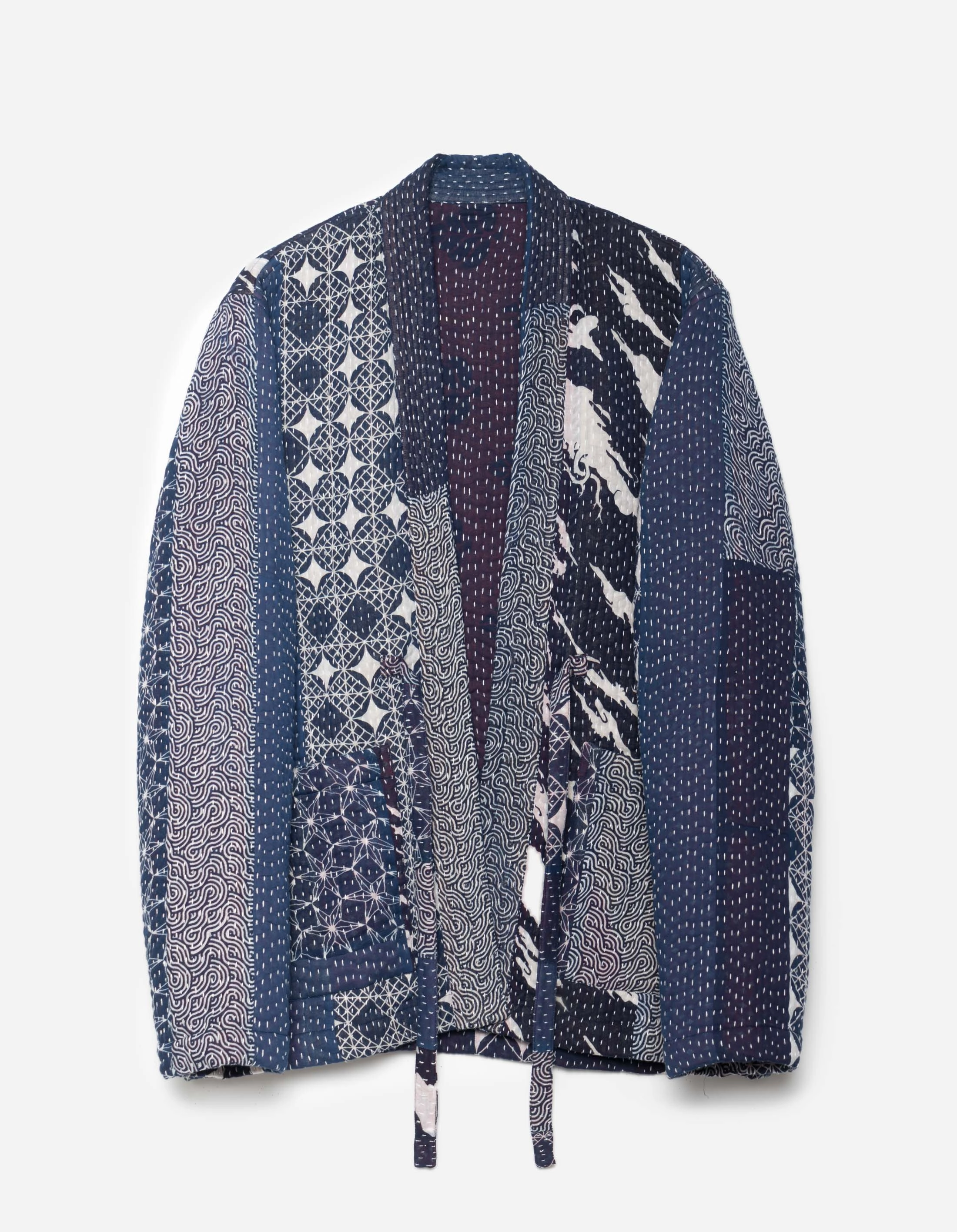 Seamless Stitching 1470 Mahaboro Kimono Jacket Navy/Ecru