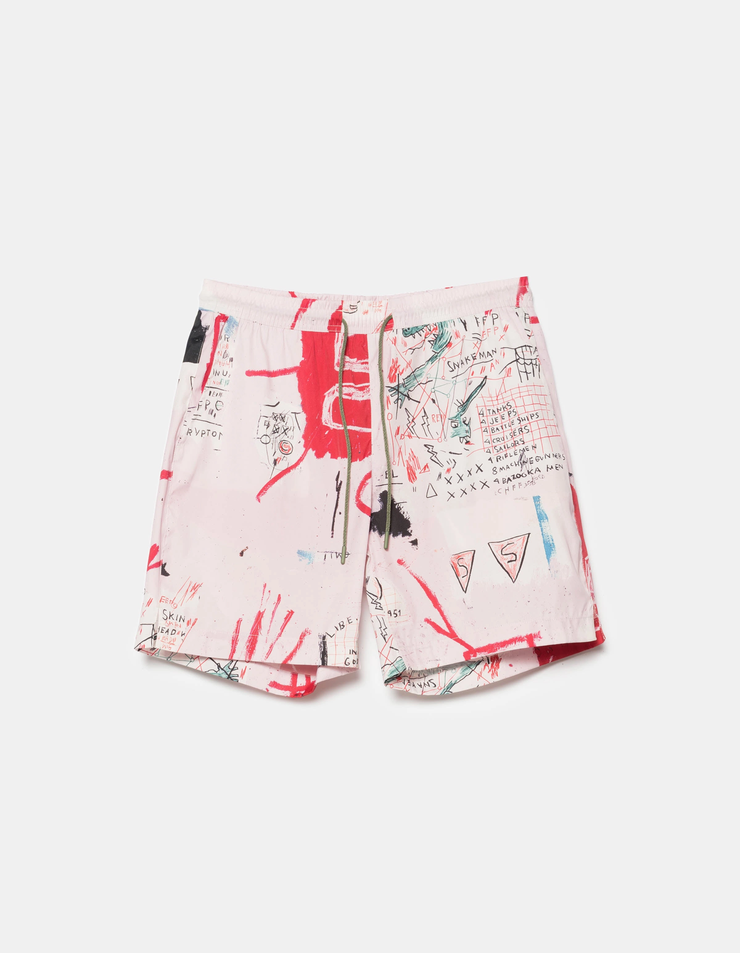 present for him Travel Friendly 1483 Basquiat Year of the Snakeman Swim Shorts Pink