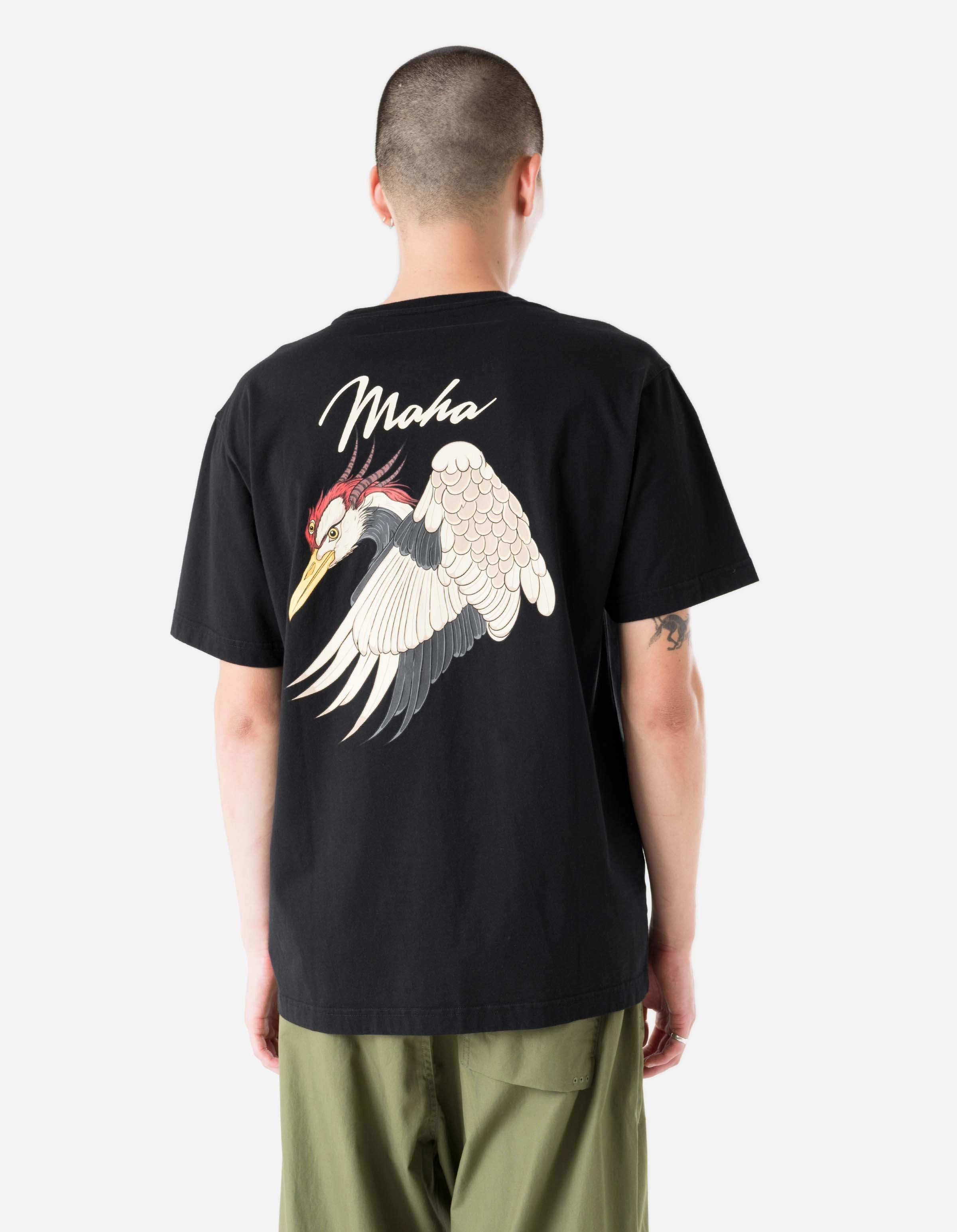 1580 Year of the Crane S/S T-Shirt Black Adjustable Cuffs AntiPillingSurface