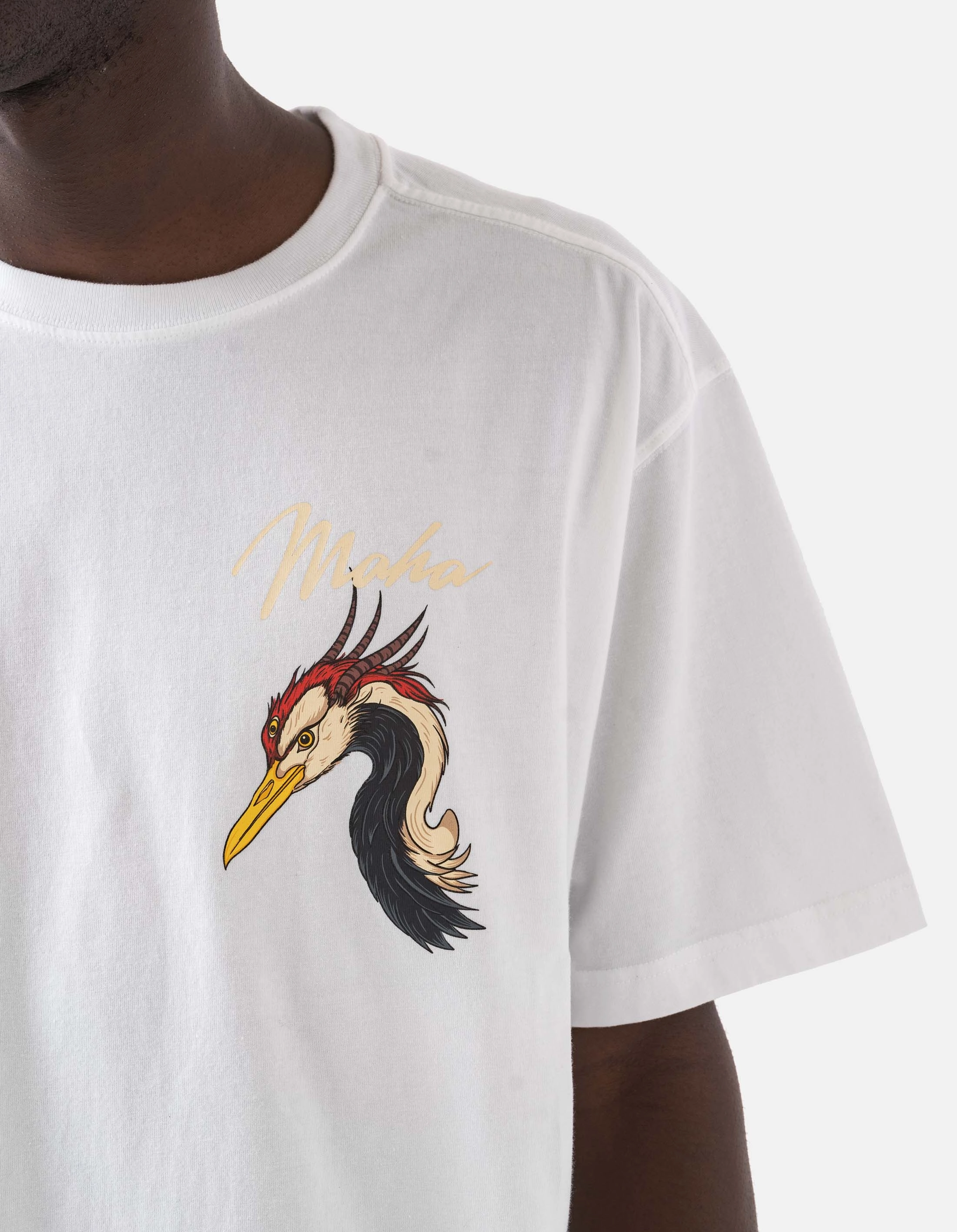 1580 Year of the Crane S/S T-Shirt White Ventilated Mesh Panels