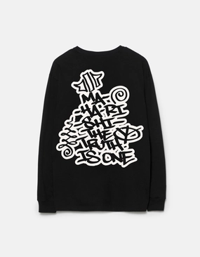 2202 Swirling Snowflake L/S T-Shirt Black ComfortStretchFit Thermal Insulation Layer