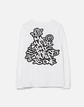 QuickDryTechnology Contrast Stitch Detailing 2202 Swirling Snowflake L/S T-Shirt White