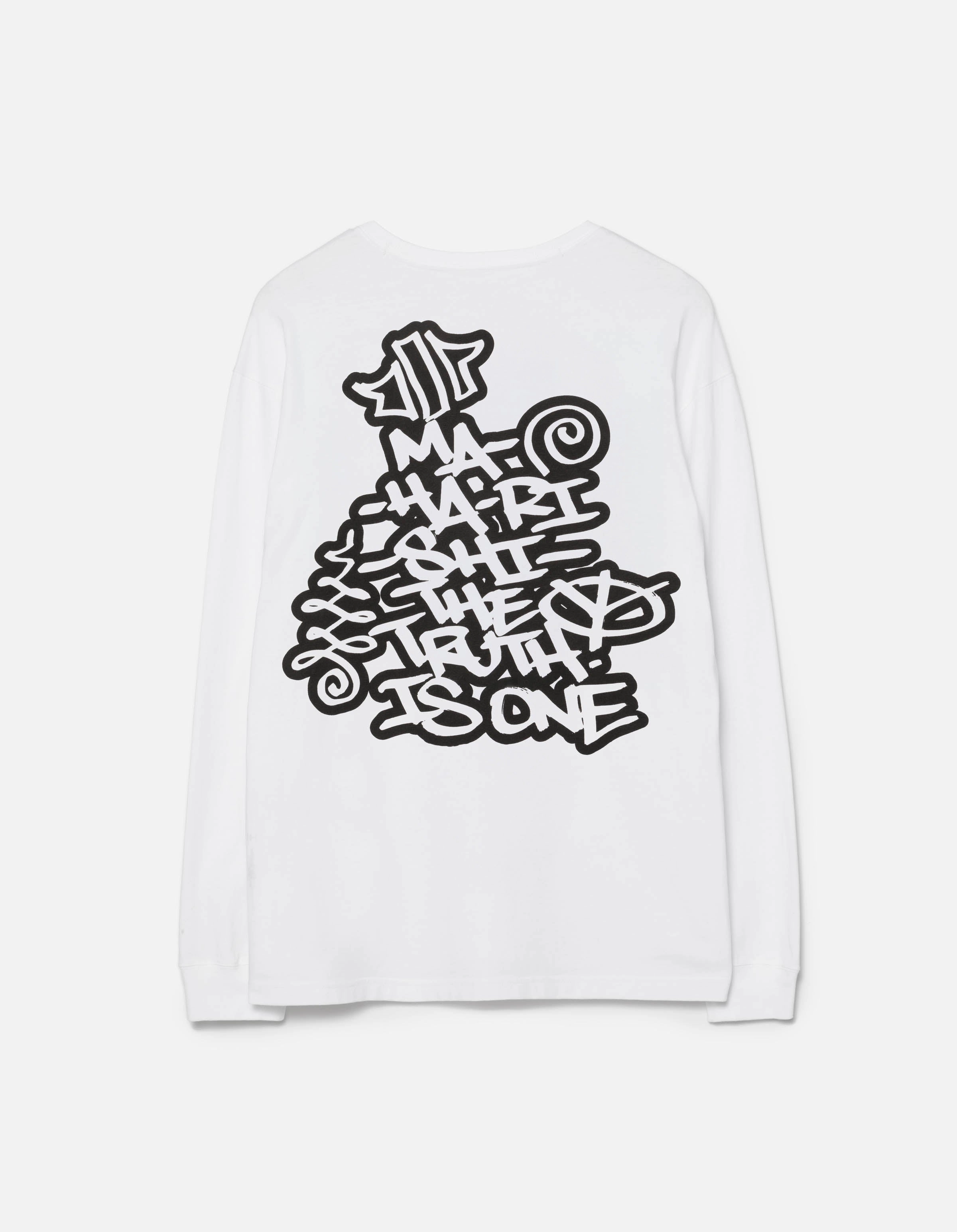 QuickDryTechnology Contrast Stitch Detailing 2202 Swirling Snowflake L/S T-Shirt White