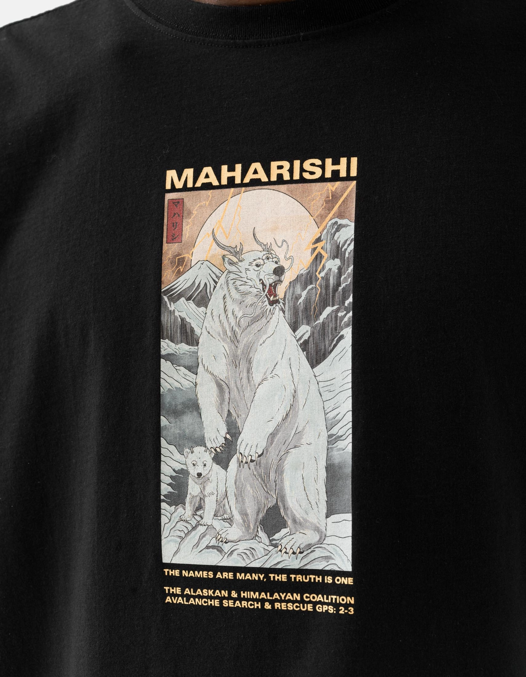 YarnDyed Stripes 2211 Alaskan Polar Bears S/S T-Shirt Black