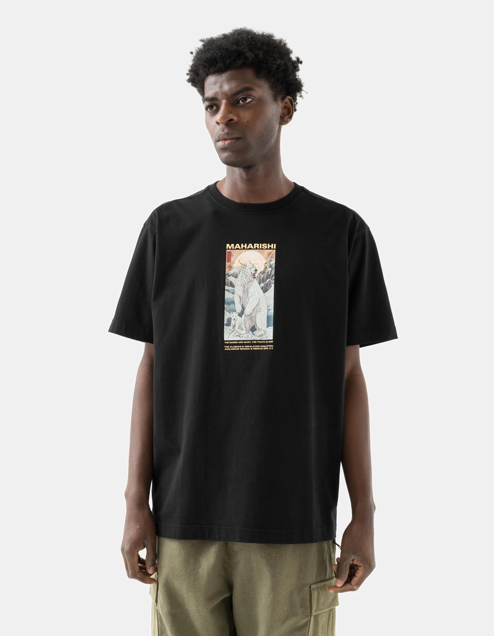 2211 Alaskan Polar Bears S/S T-Shirt Black Weighted Hem