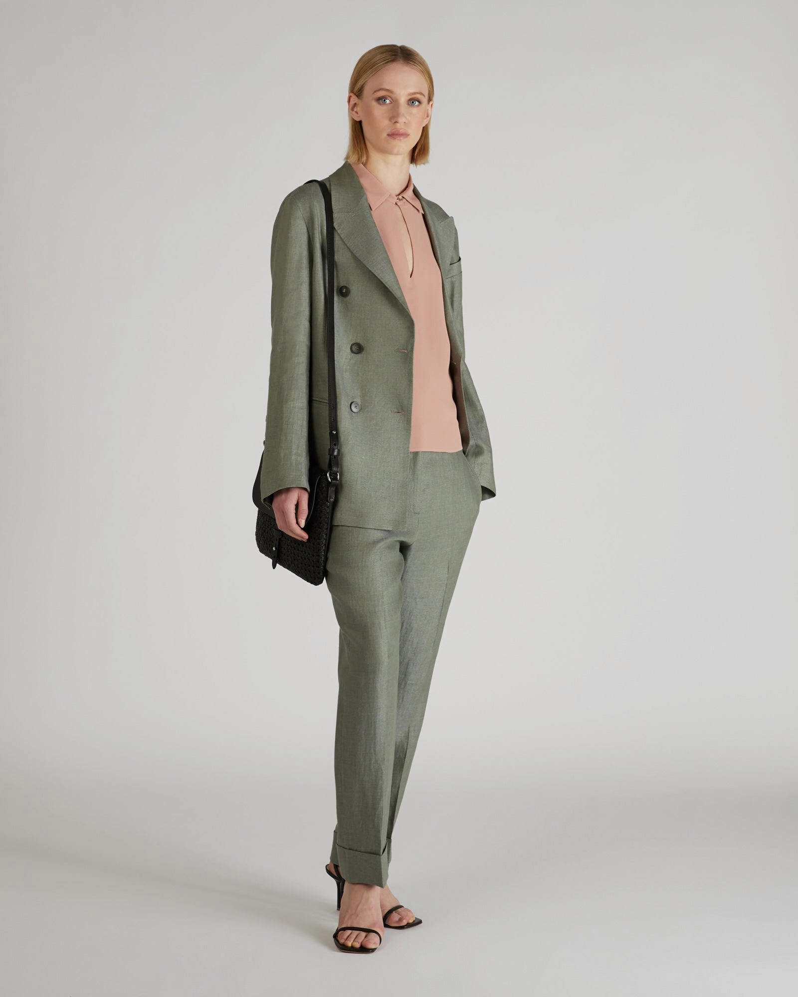 Cheap Nice Double-breasted linen jacket