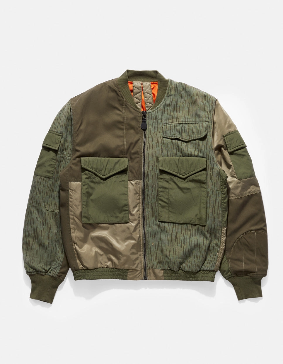 4274 Upcycled WEP MA1 Flight Jacket Olive Foldable Storage