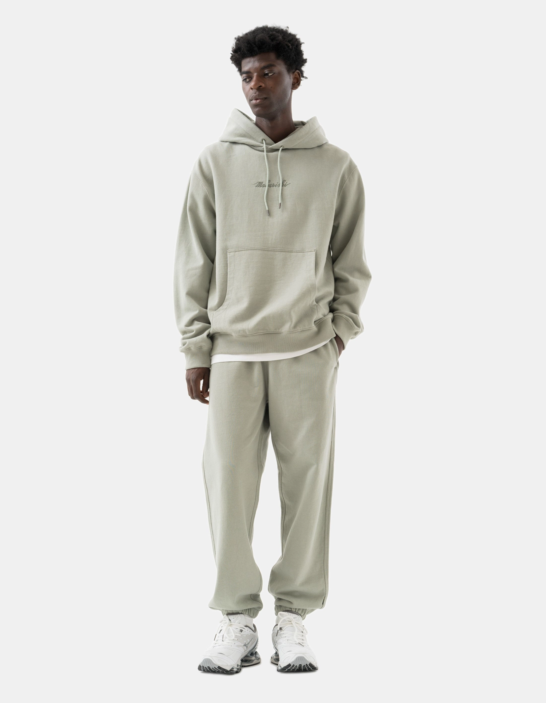 4622 Maharishi Organic Hooded Sweat Sage Premium Comfort