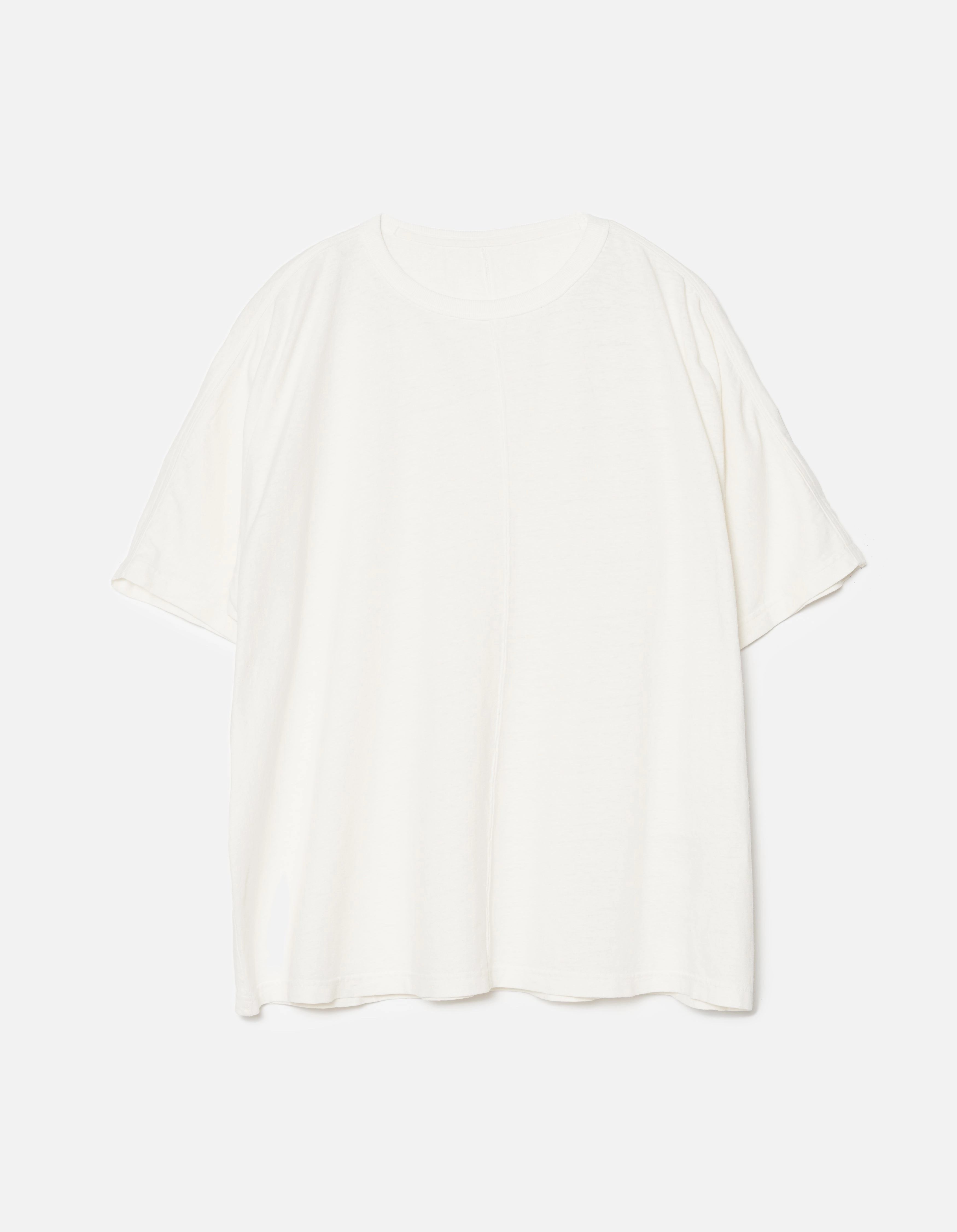 5234 Hemp Cross Loose T-Shirt White Loose cut