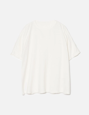 5234 Hemp Cross Loose T-Shirt White Loose cut