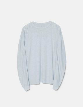 5245 Hemp Cross Loose L/S T-Shirt Ice Blue Textured Weave