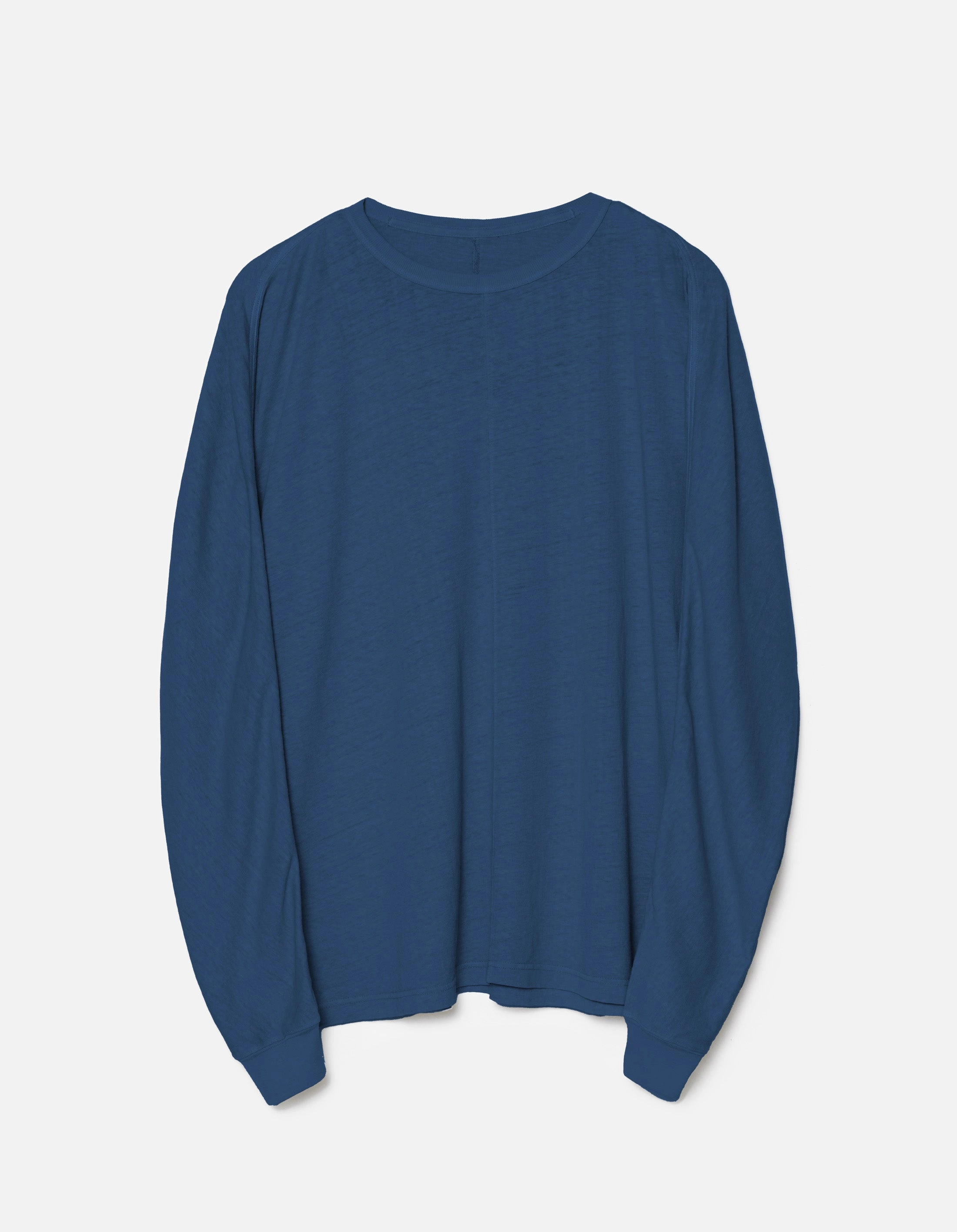 Breathable back panel NonIrritating Seams 5245 Hemp Cross Loose L/S T-Shirt Navy