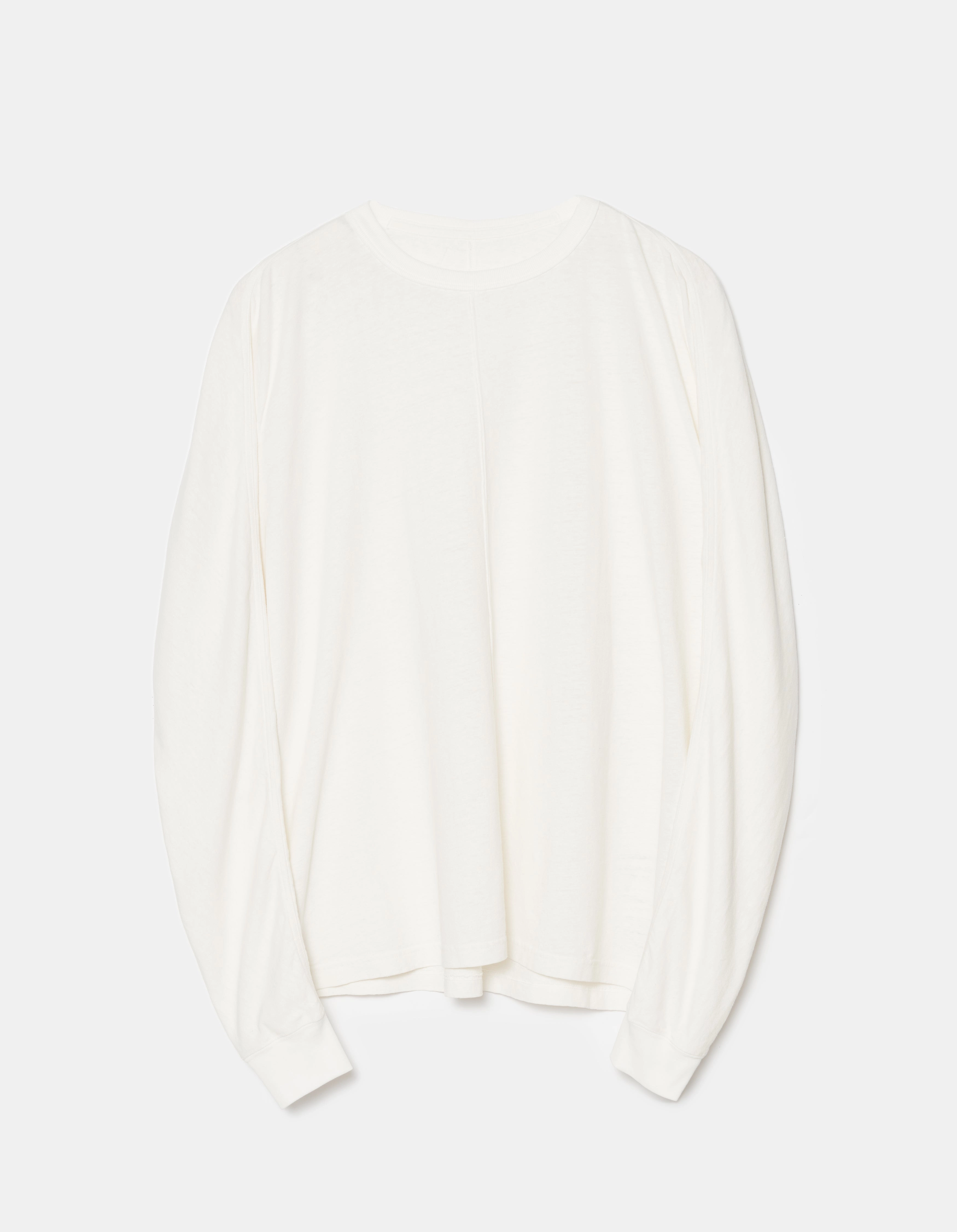 CompressionTechnology VNeckline 5245 Hemp Cross Oversized L/S T-Shirt White