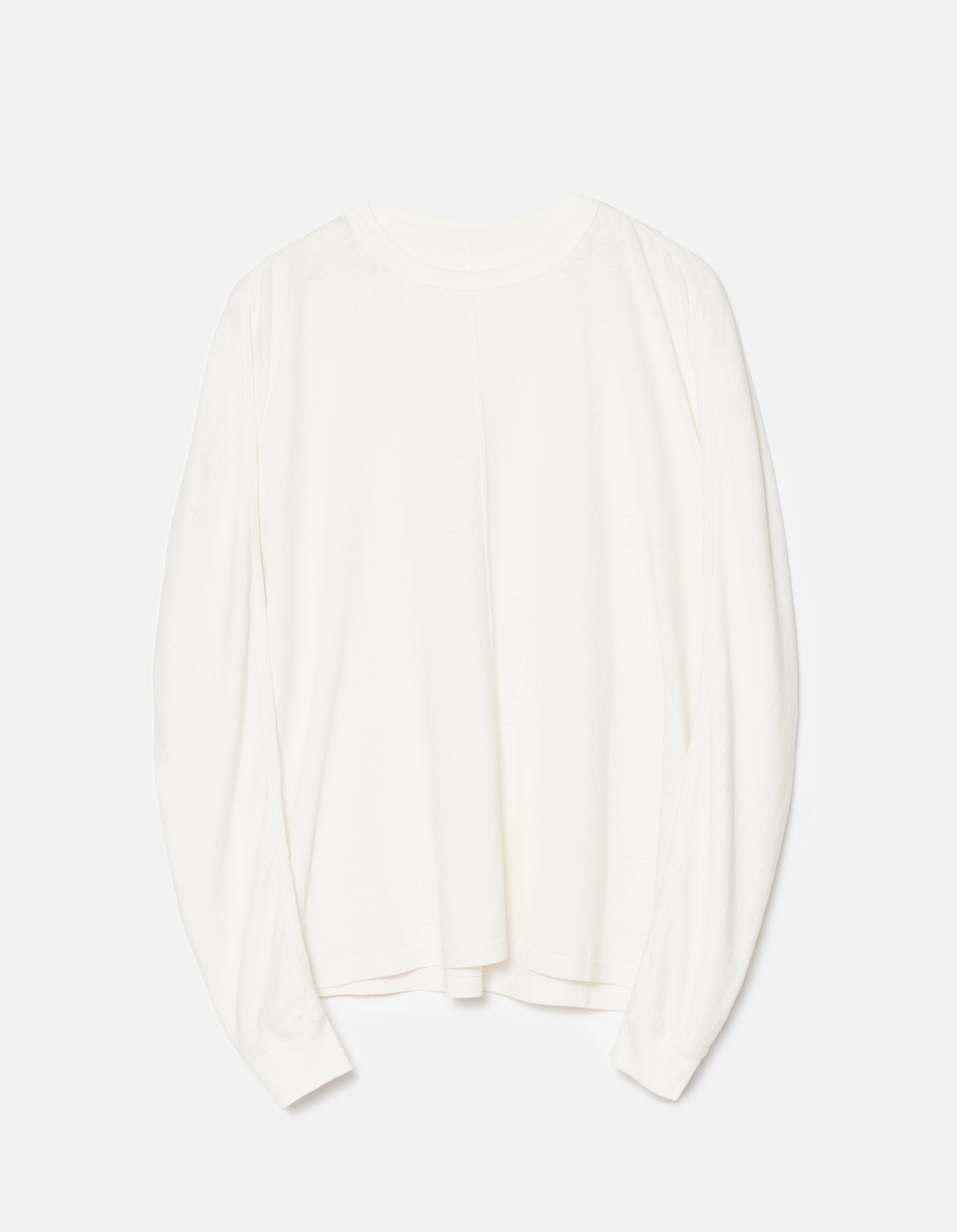 MicroPerforated Details 5245 Hemp Cross Oversized L/S T-Shirt White