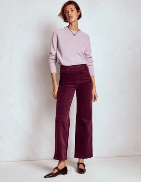 Lightweight Flex 5-Pocket Cord Column Jeans-Burgundy