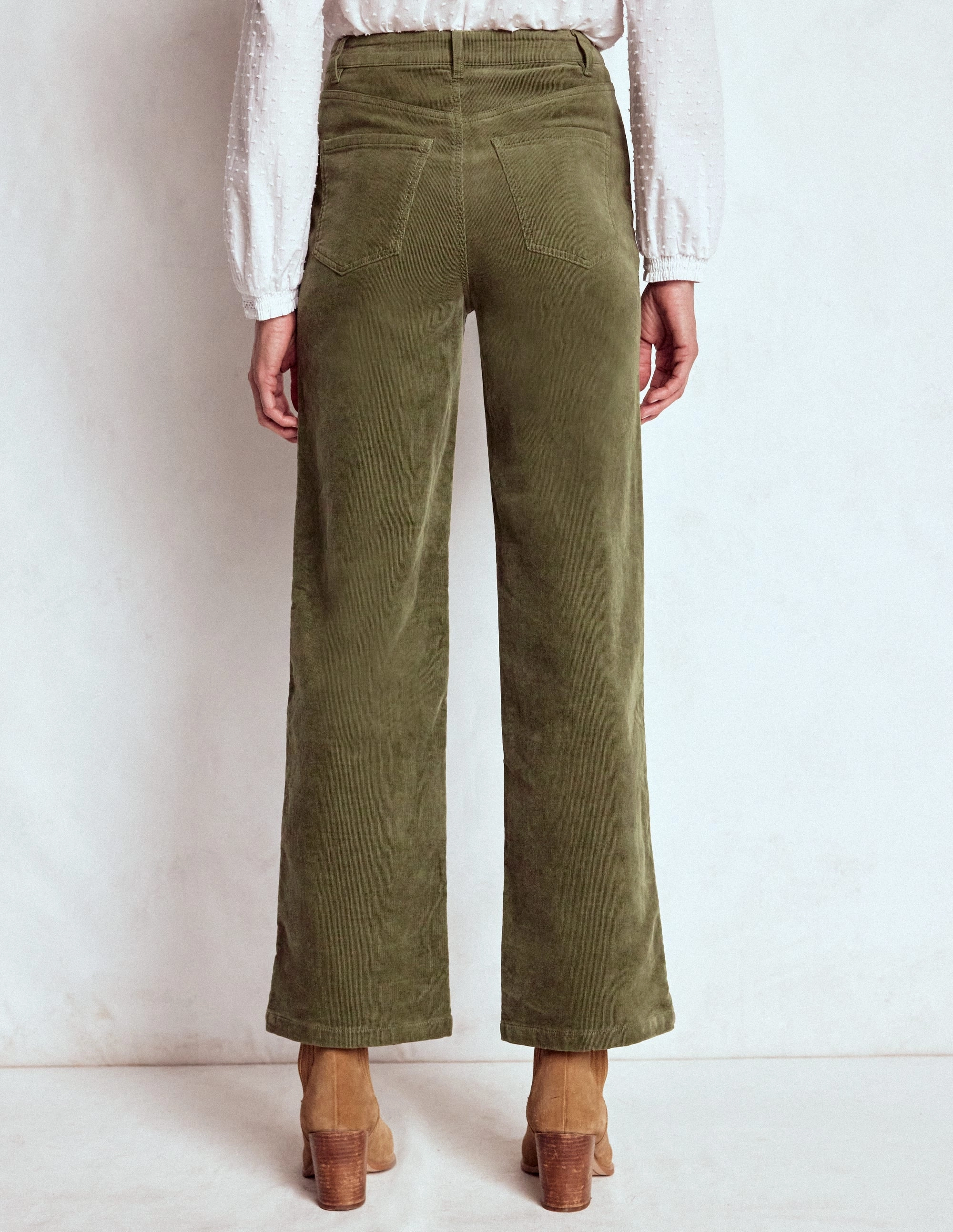 EasyCareFabric 5-Pocket Cord Column Jeans-Green
