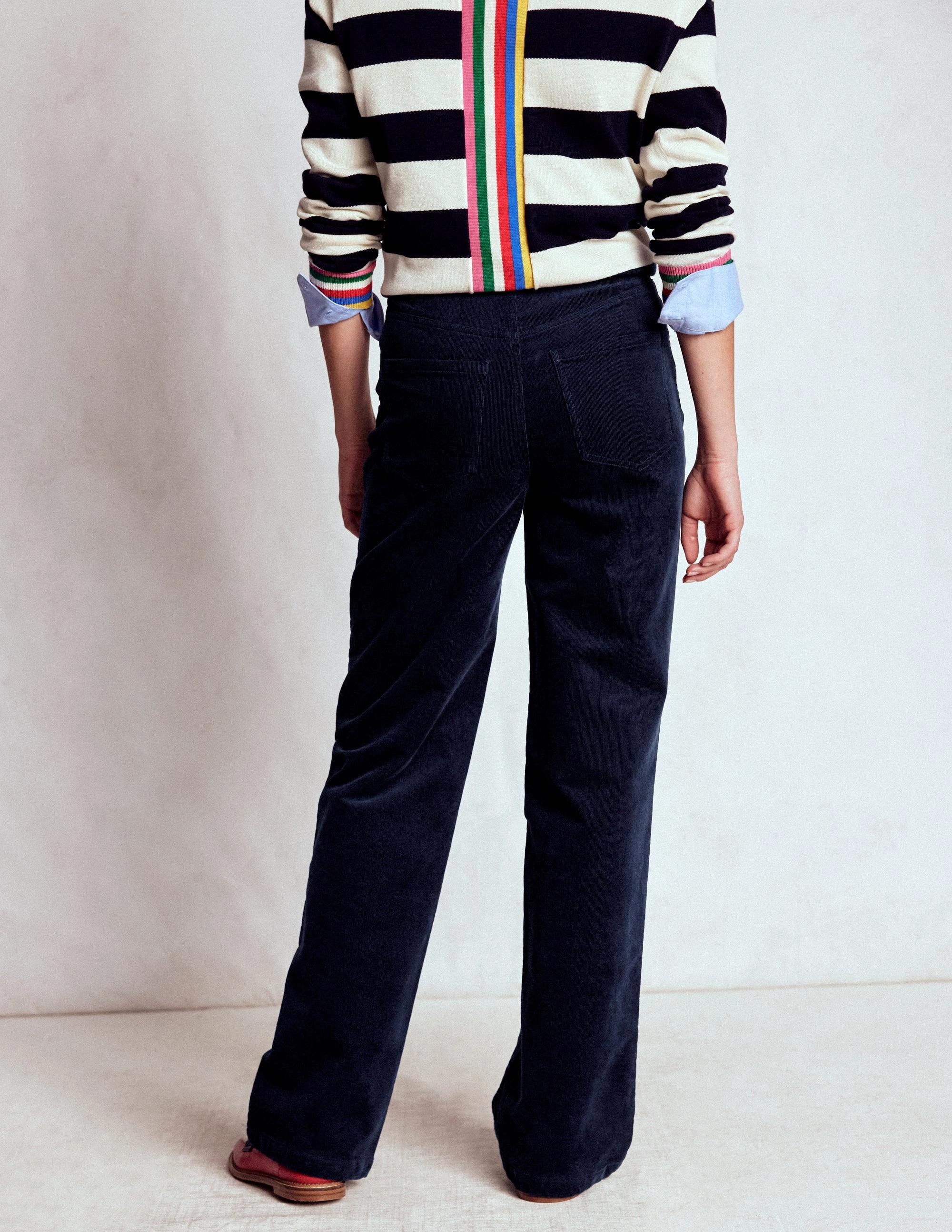 5-Pocket Cord Column Jeans-Navy Sport Comfort