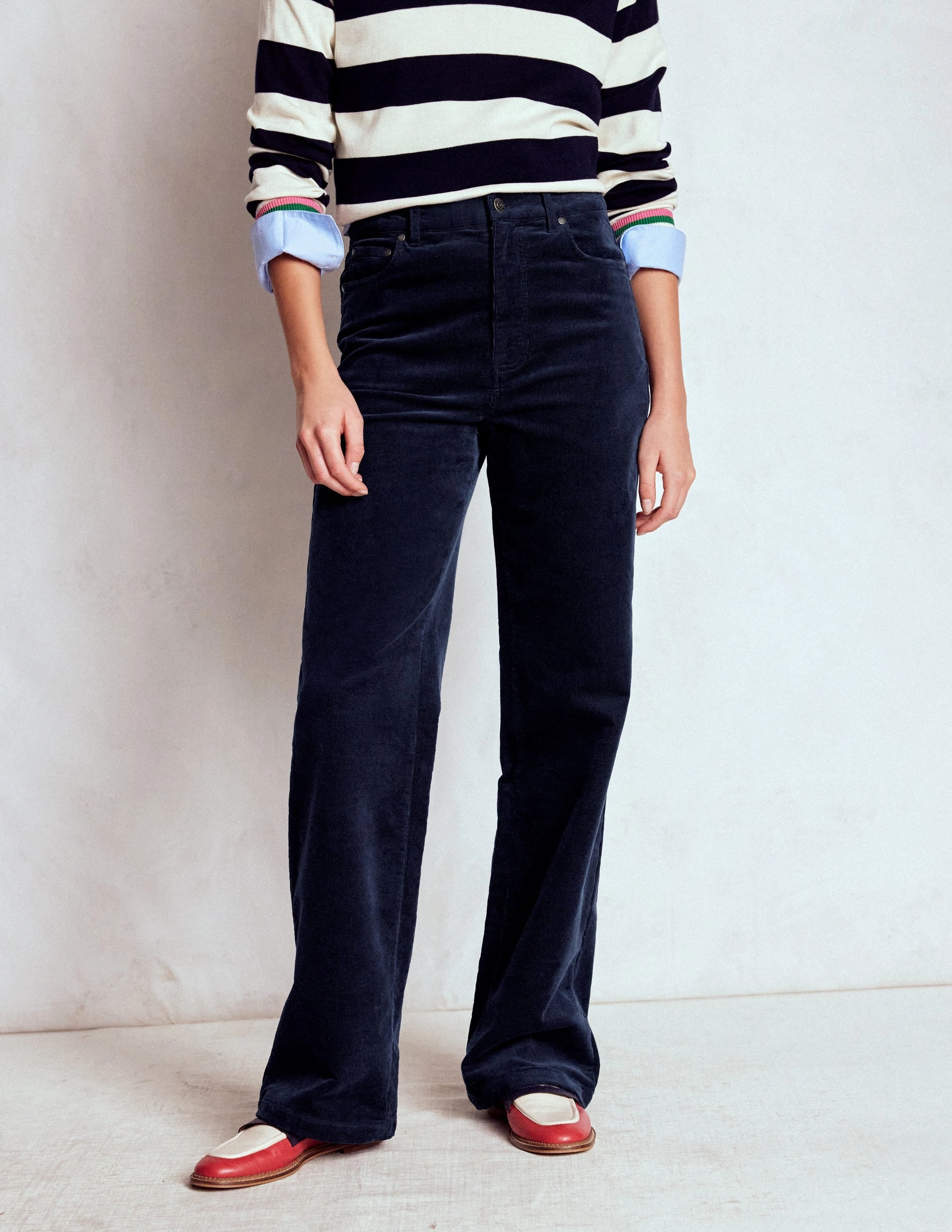 5-Pocket Cord Column Jeans-Navy quick dry LowProfileStitching