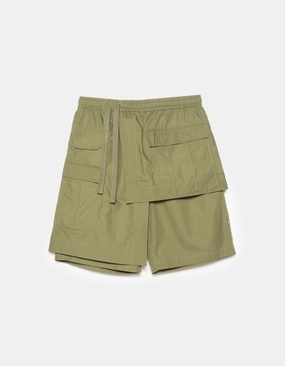 6056 Asym Hakama Shorts Olive OG-107F artisanal quality