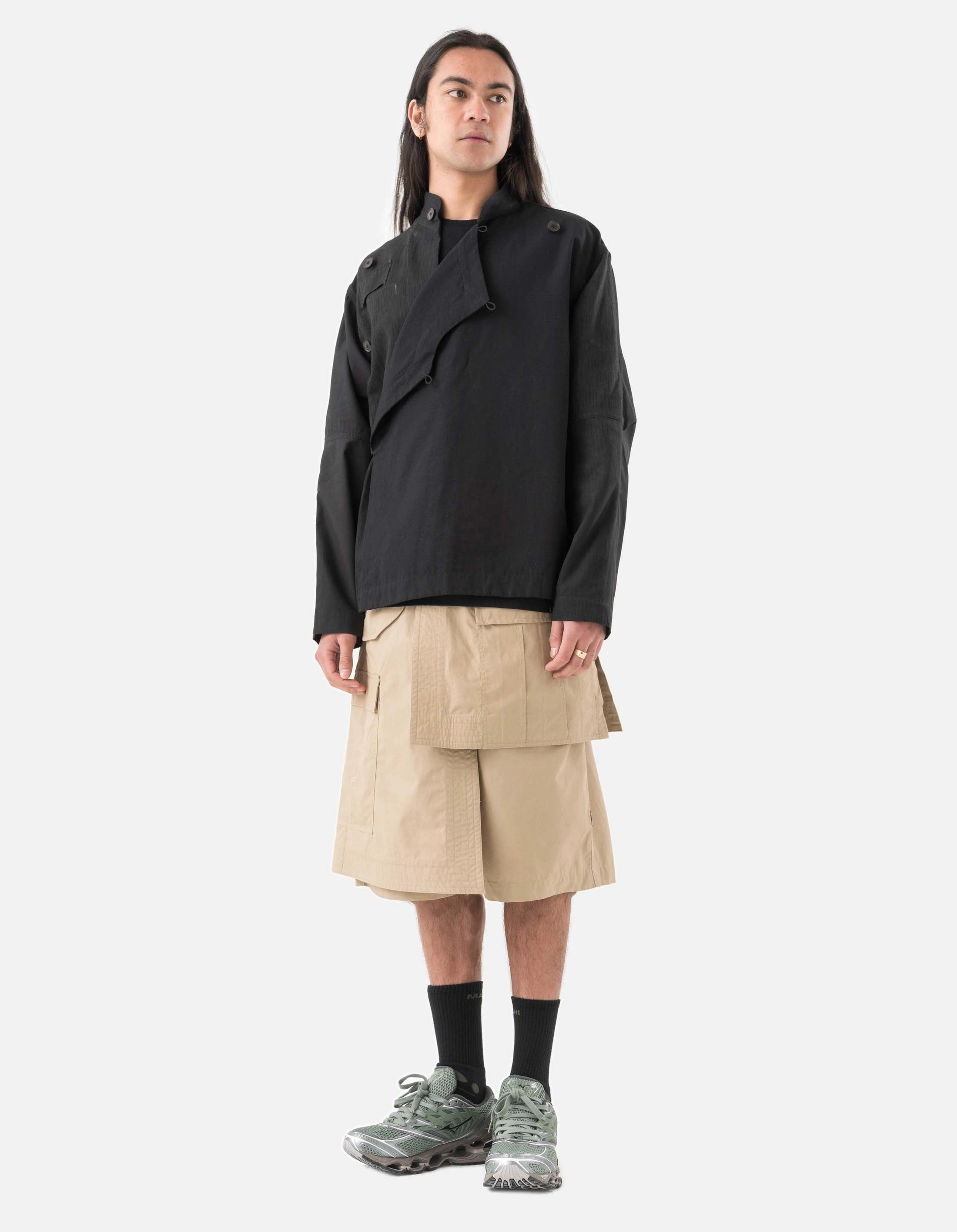 6056 Asym Hakama Shorts Sand thermal fabric Comfortable Motion