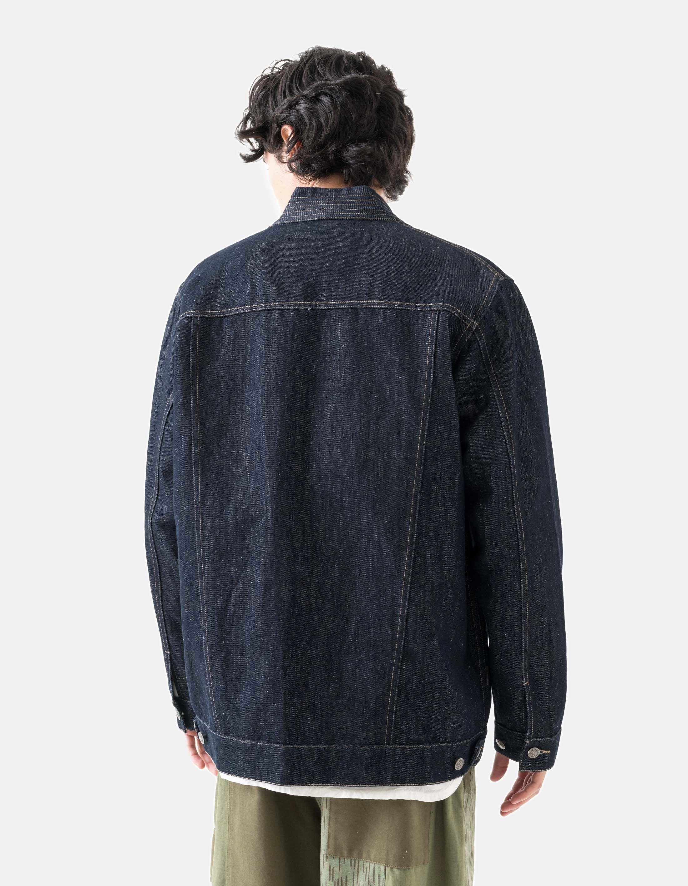Adjustable Hood Feature Transitional Look 6059 Maha Hemp Denim Kimono Indigo