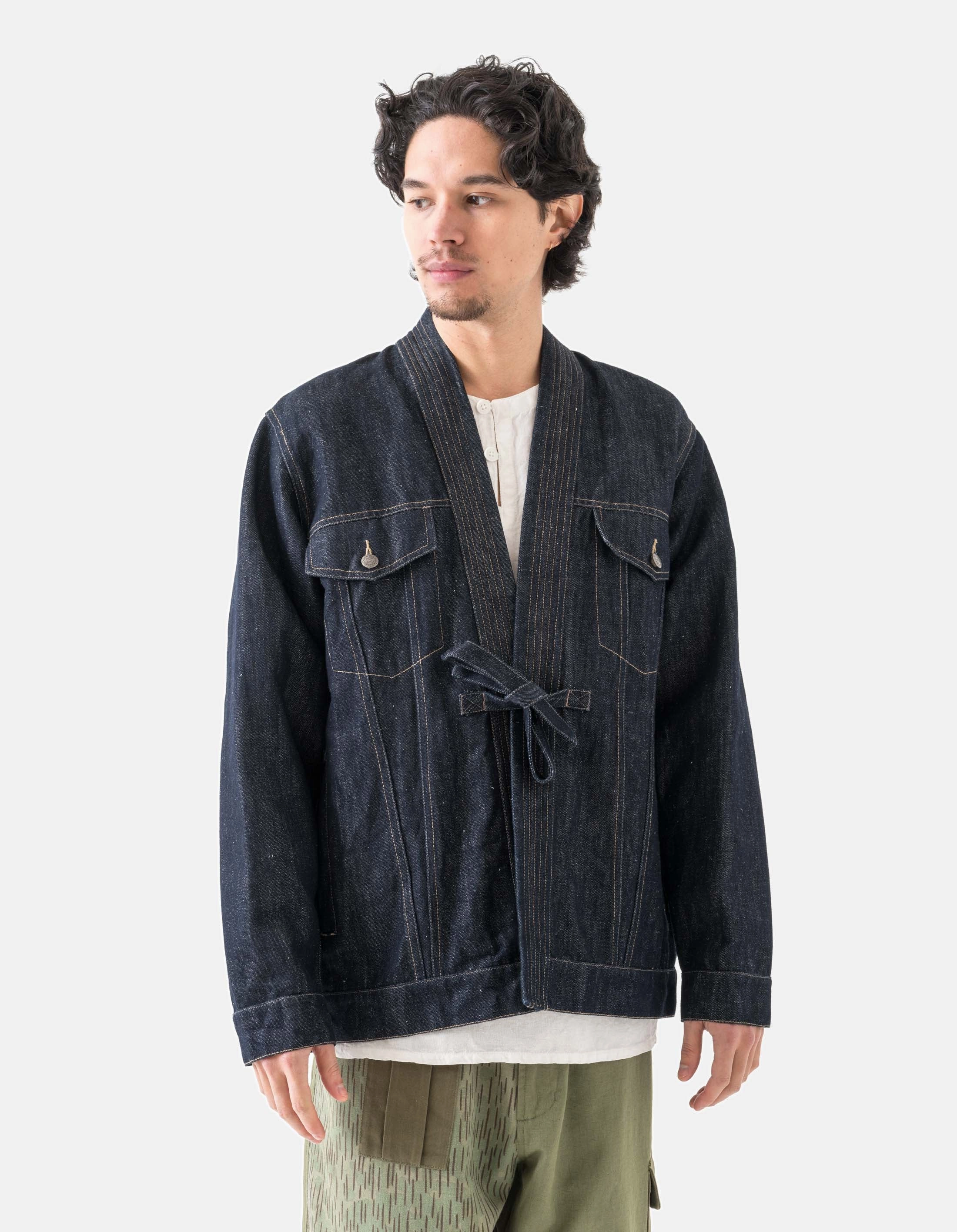6059 Maha Hemp Denim Kimono Indigo Wind Shield