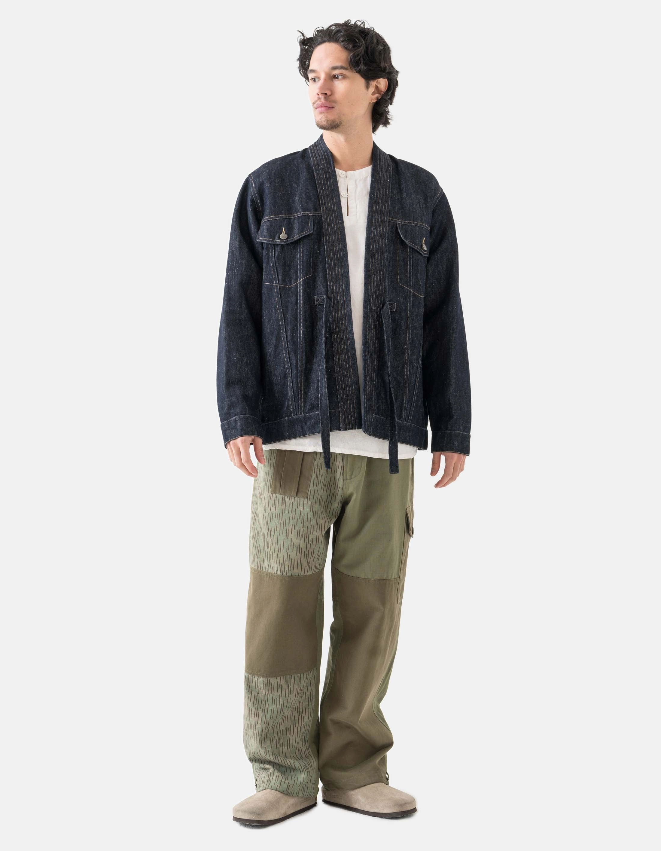 Glove Friendly Cuff Design 6059 Maha Hemp Denim Kimono Indigo