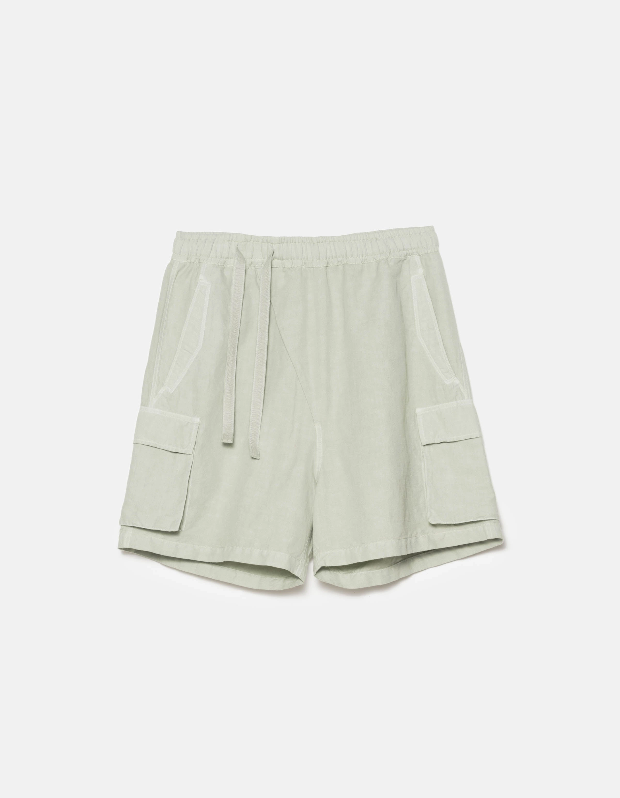 6082 Hemp Cargo Asym Track Shorts Sage Machine-washable music event look