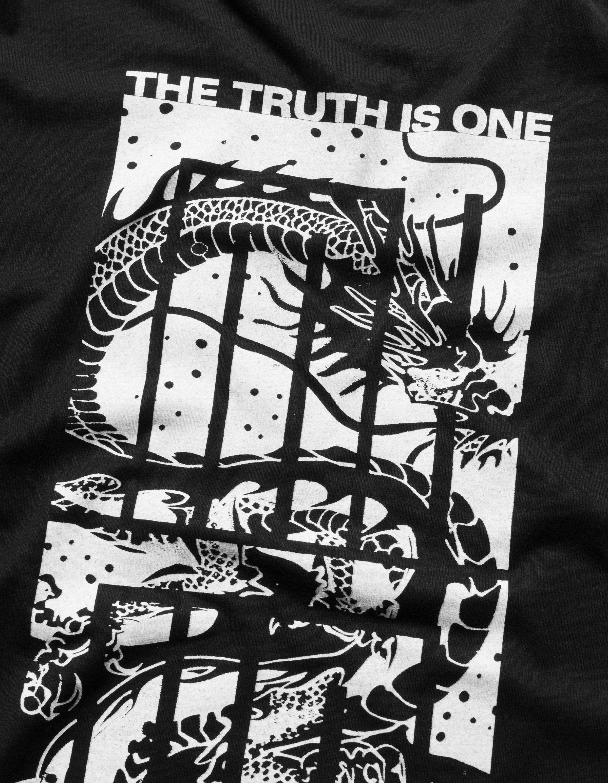 6130 The Truth is One L/S T-Shirt Black EcoFriendlyDye Weighted Hem Trim