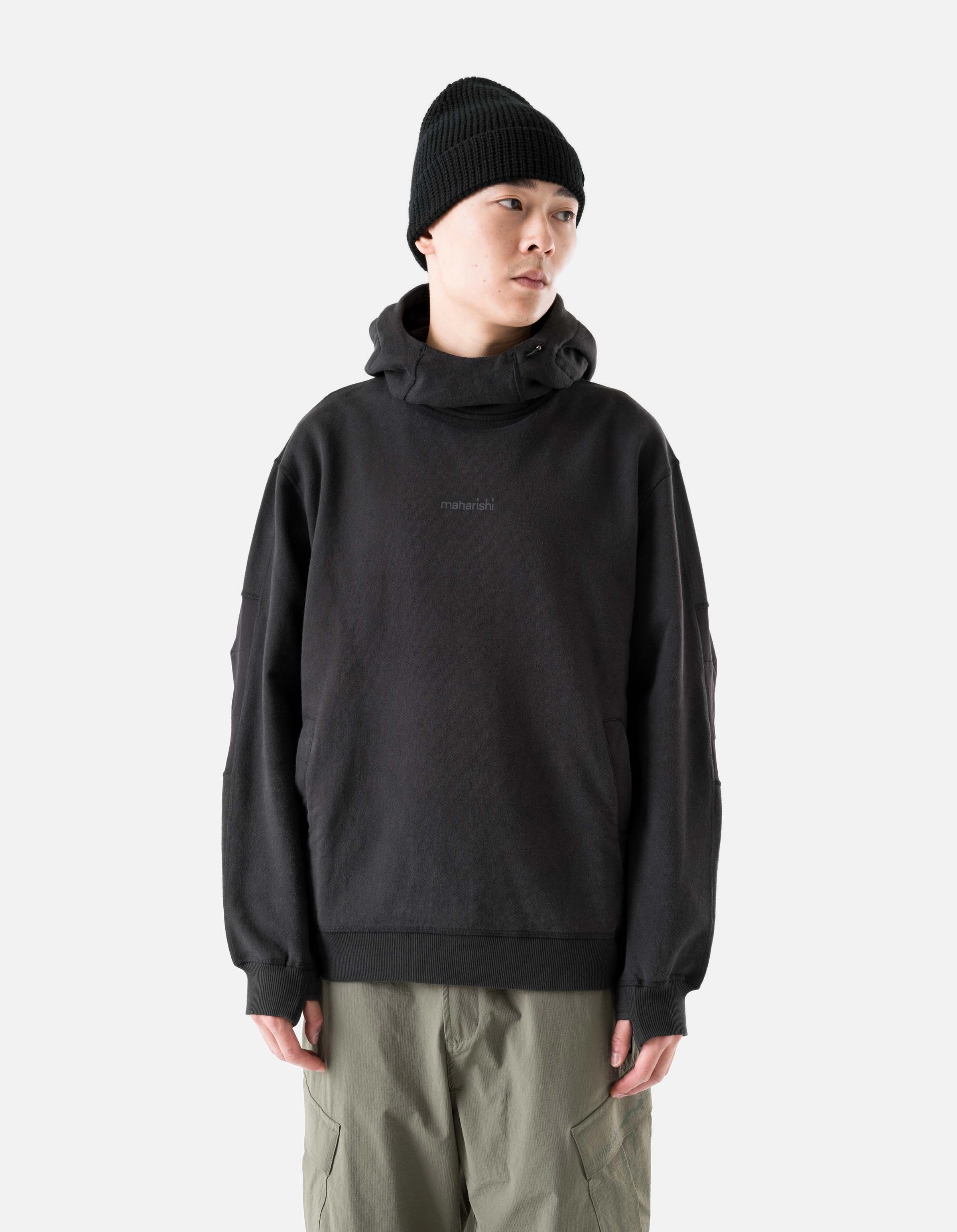 product poplin smoothness 6208 Maha Reflective Hooded Sweat Black