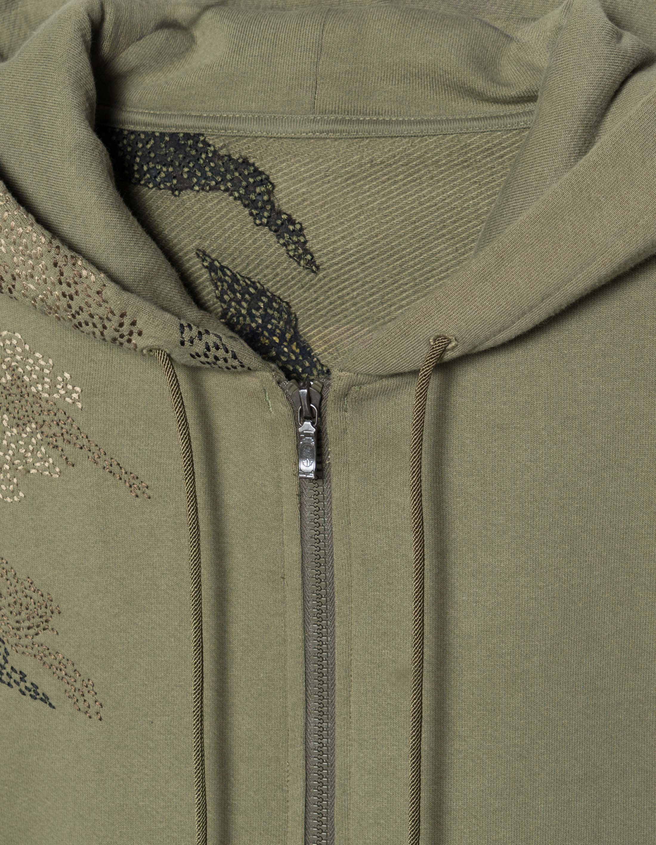 6209 Sashiko Bonsai Hooded Sweat Olive OG-107F formal party
