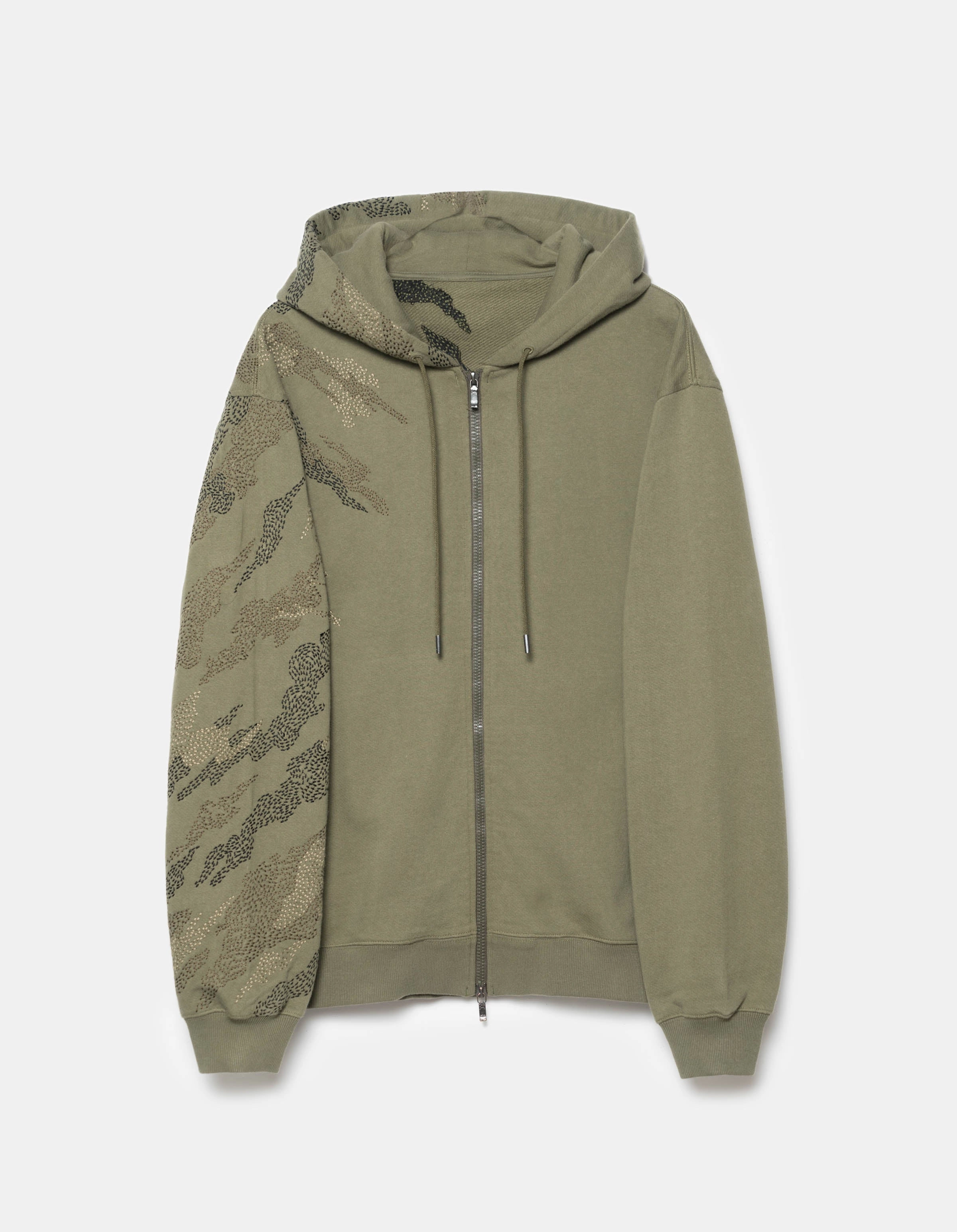 6209 Sashiko Bonsai Hooded Sweat Olive OG-107F Versatile Look Brunch Style
