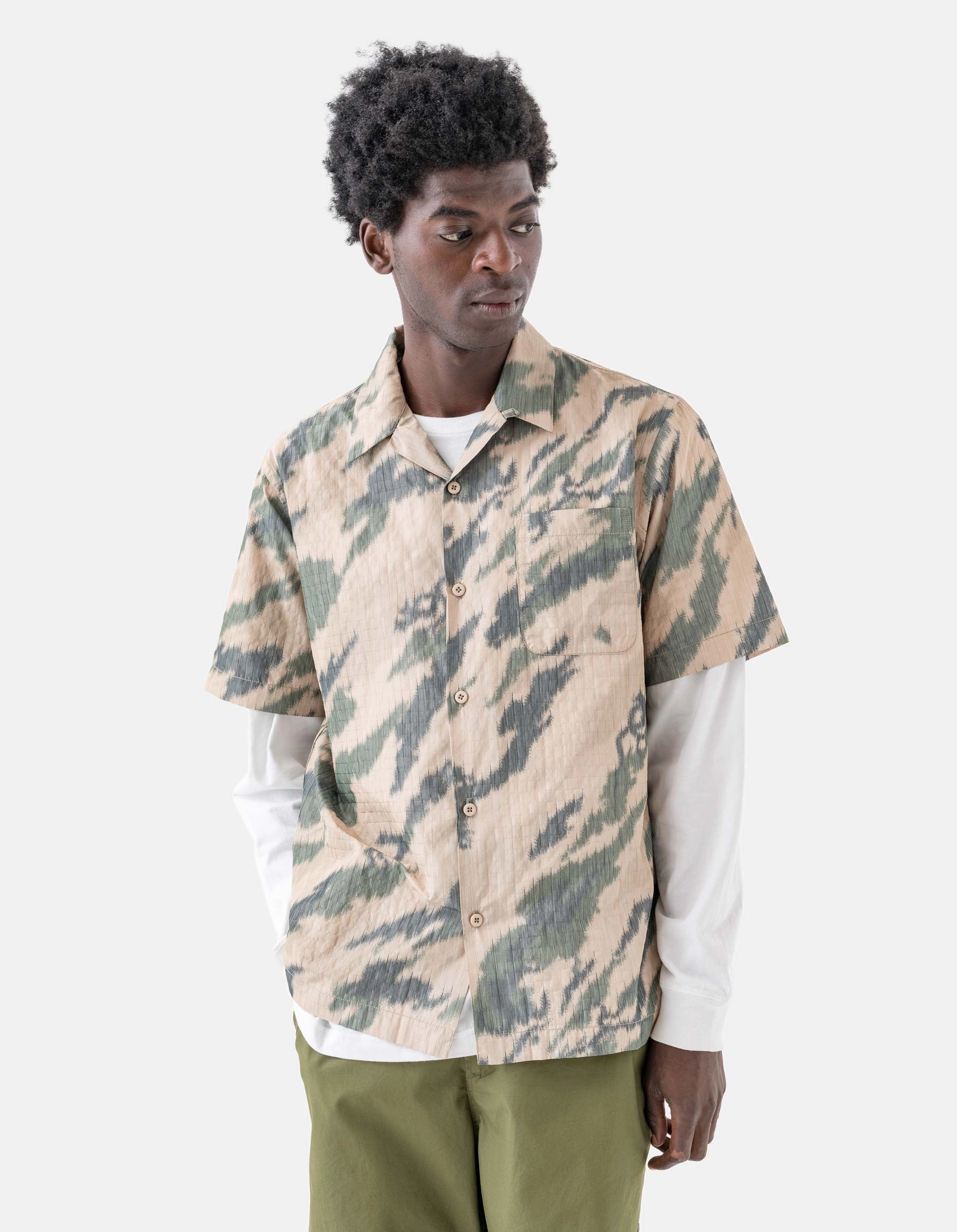 Plus size option 6213 Bonsai Camo Camp Collar Shirt Woodland