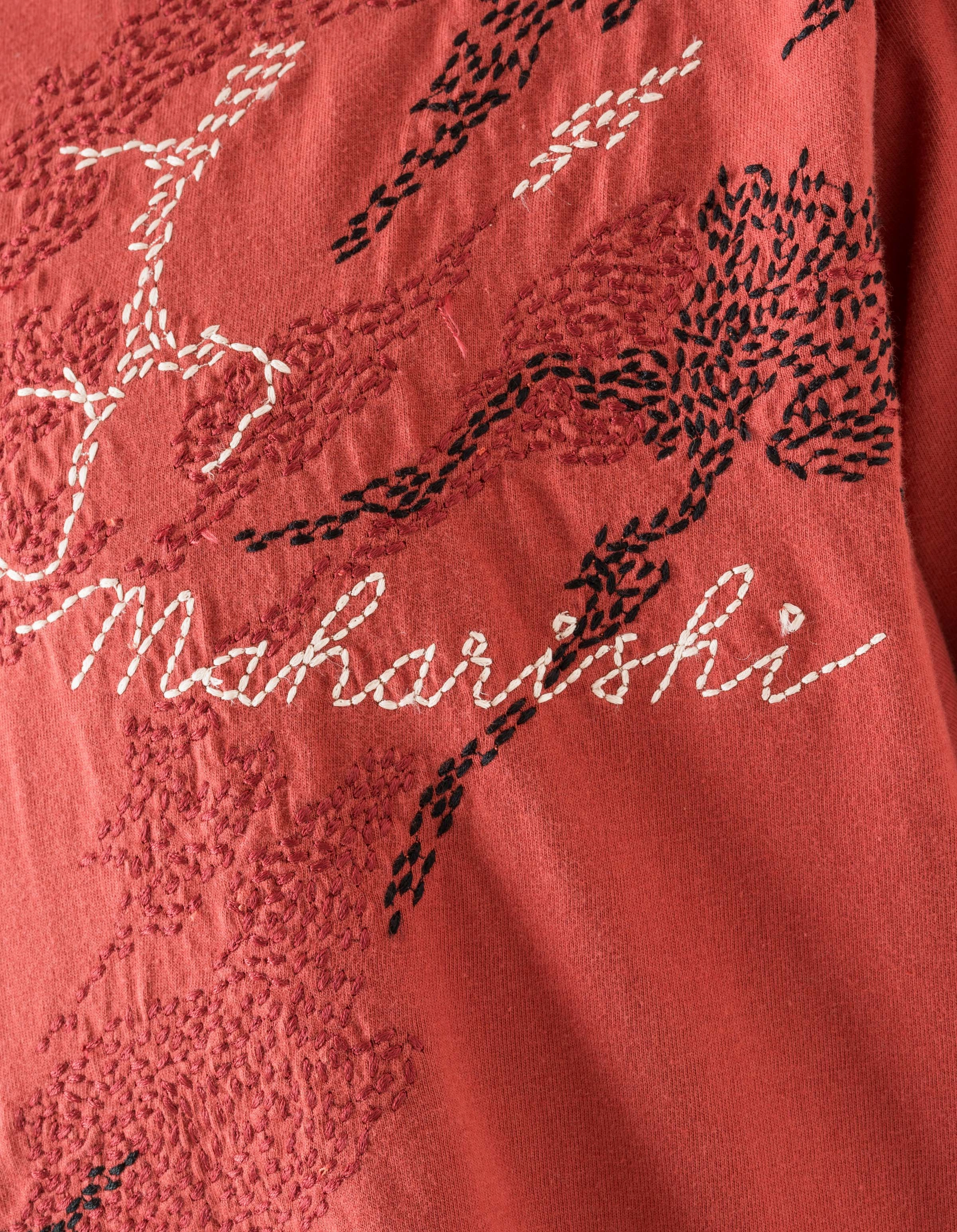 DoubleLayered 6217 Sashiko Bonsai S/S T-Shirt Redwood