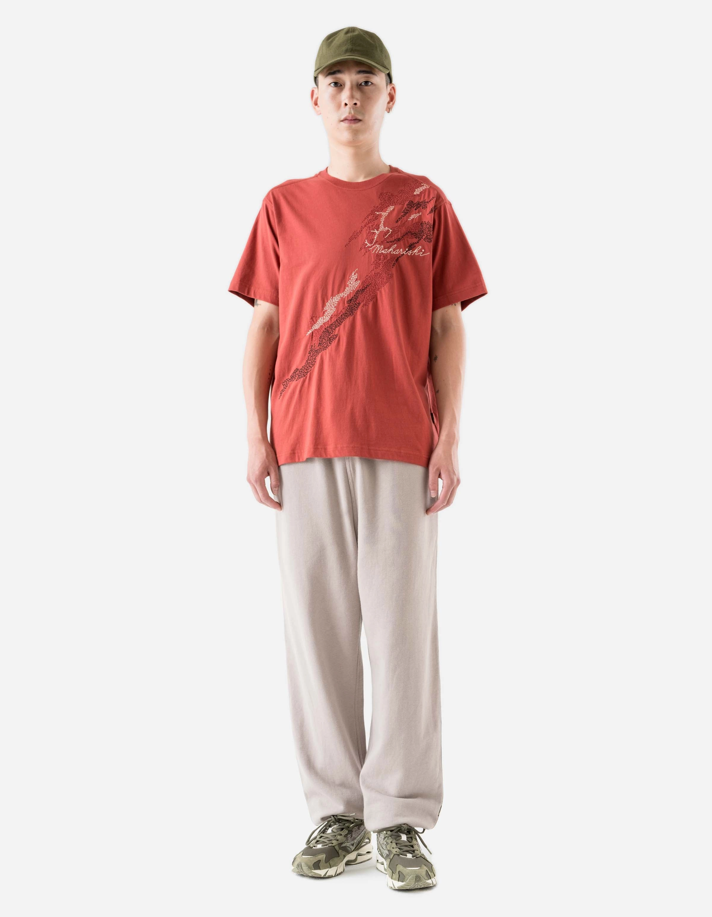 6217 Sashiko Bonsai S/S T-Shirt Redwood FrayResistant Fabric Stretchy Top