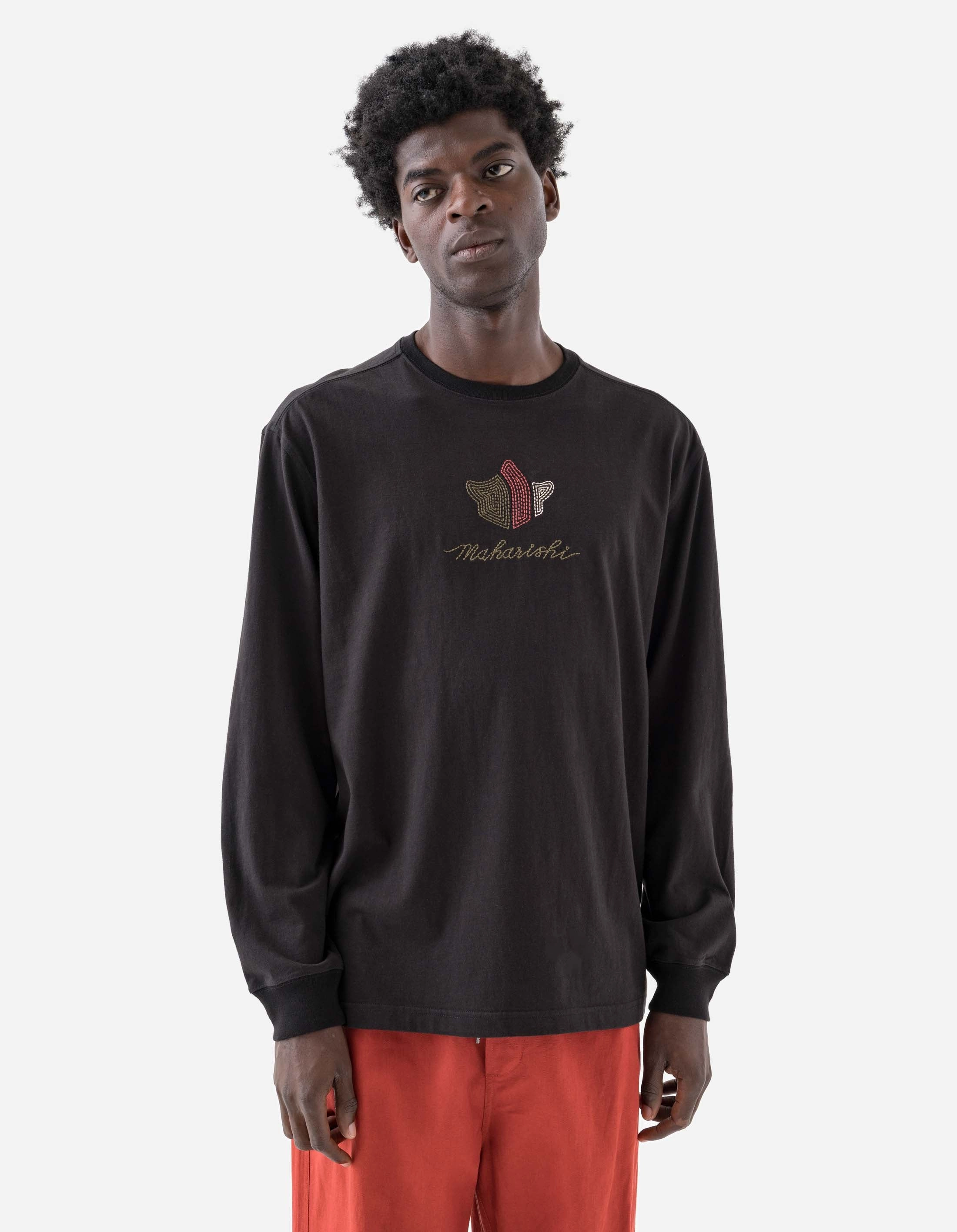 Durable Interlock Stitch 6221 Rice Stich Temple L/S T-Shirt Black