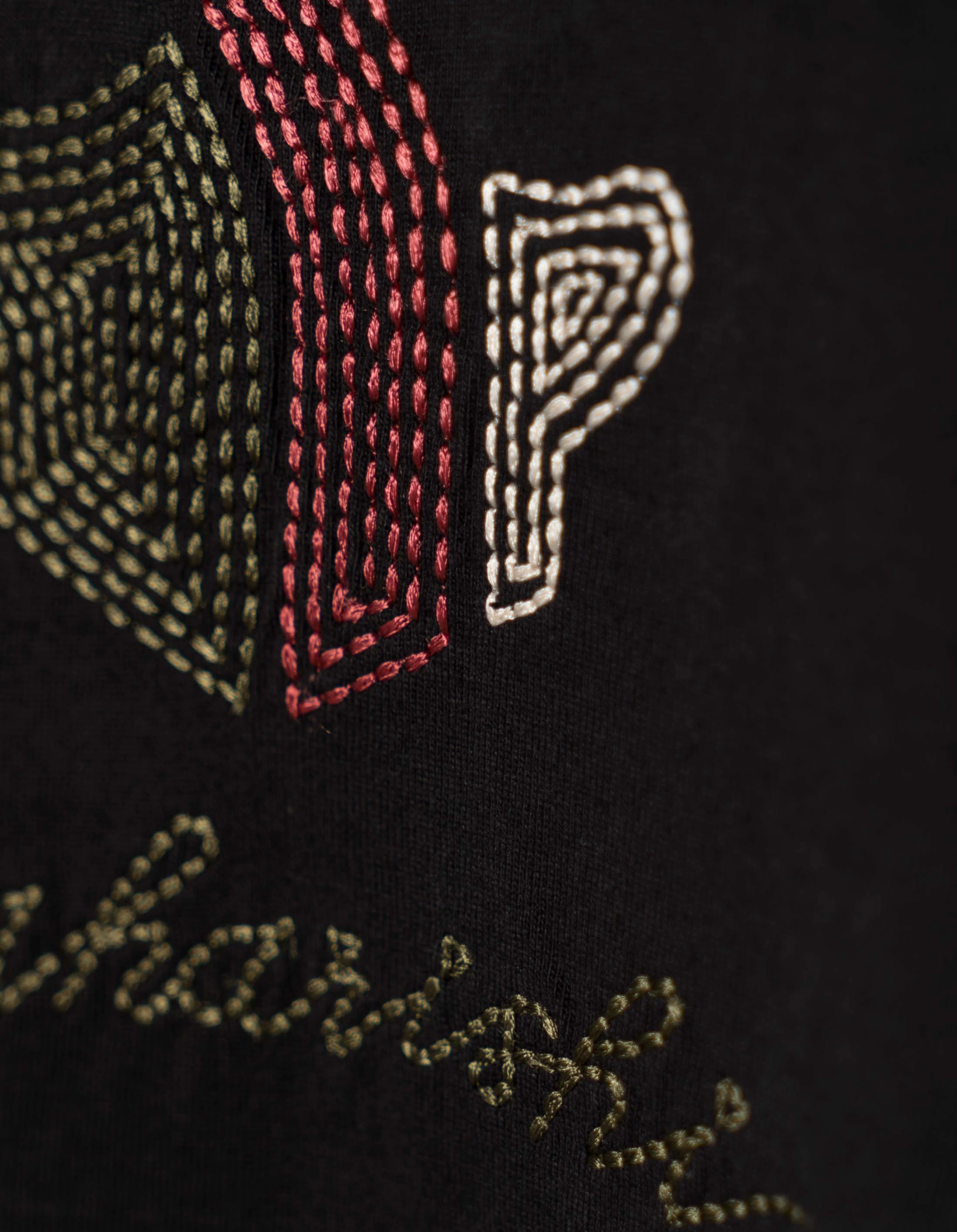 HighCollar Design 6221 Rice Stich Temple L/S T-Shirt Black