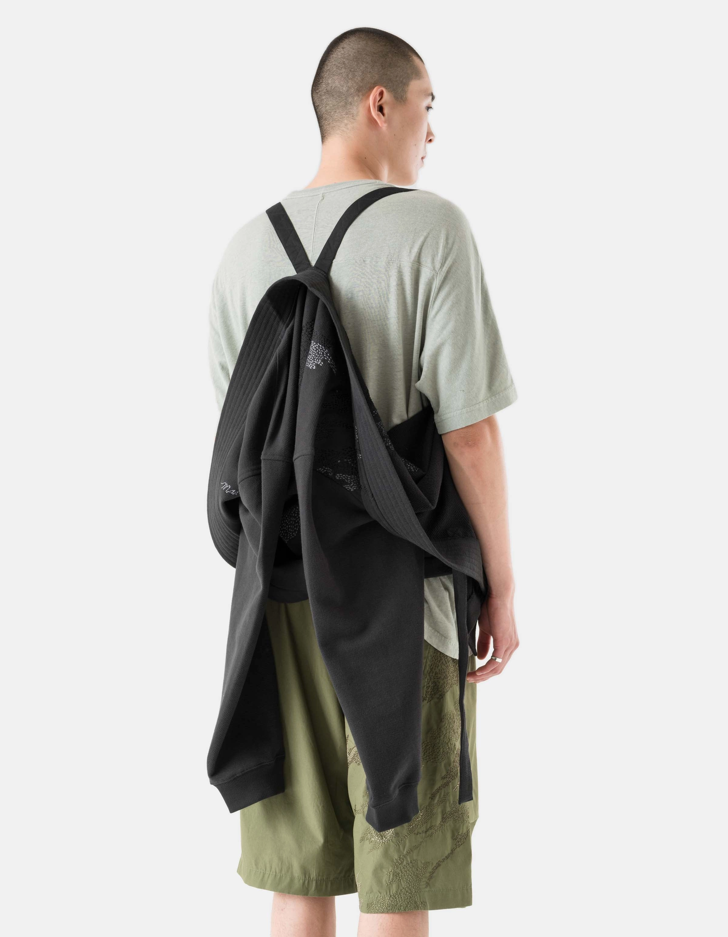 Headphone Hole 6222 Sashiko Bonsai Sweat Kimono Black