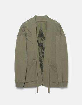 6222 Sashiko Bonsai Sweat Kimono Olive OG-107F Temperature Balancing Layer Transitional Look