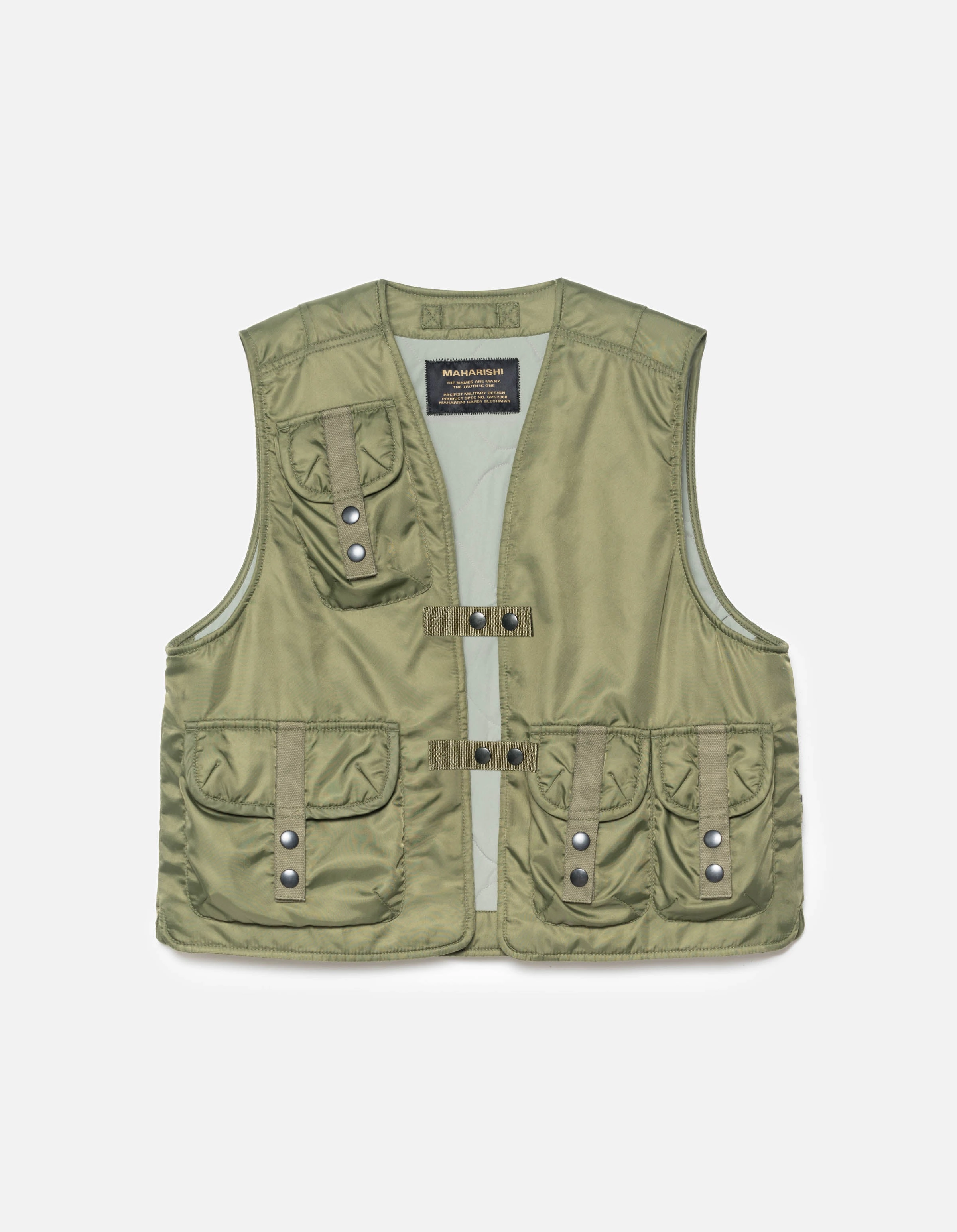 6228 M.A.L.I.C.E Padded Utility Vest Olive OG-107F Eco Friendly Textile Stowable Hood