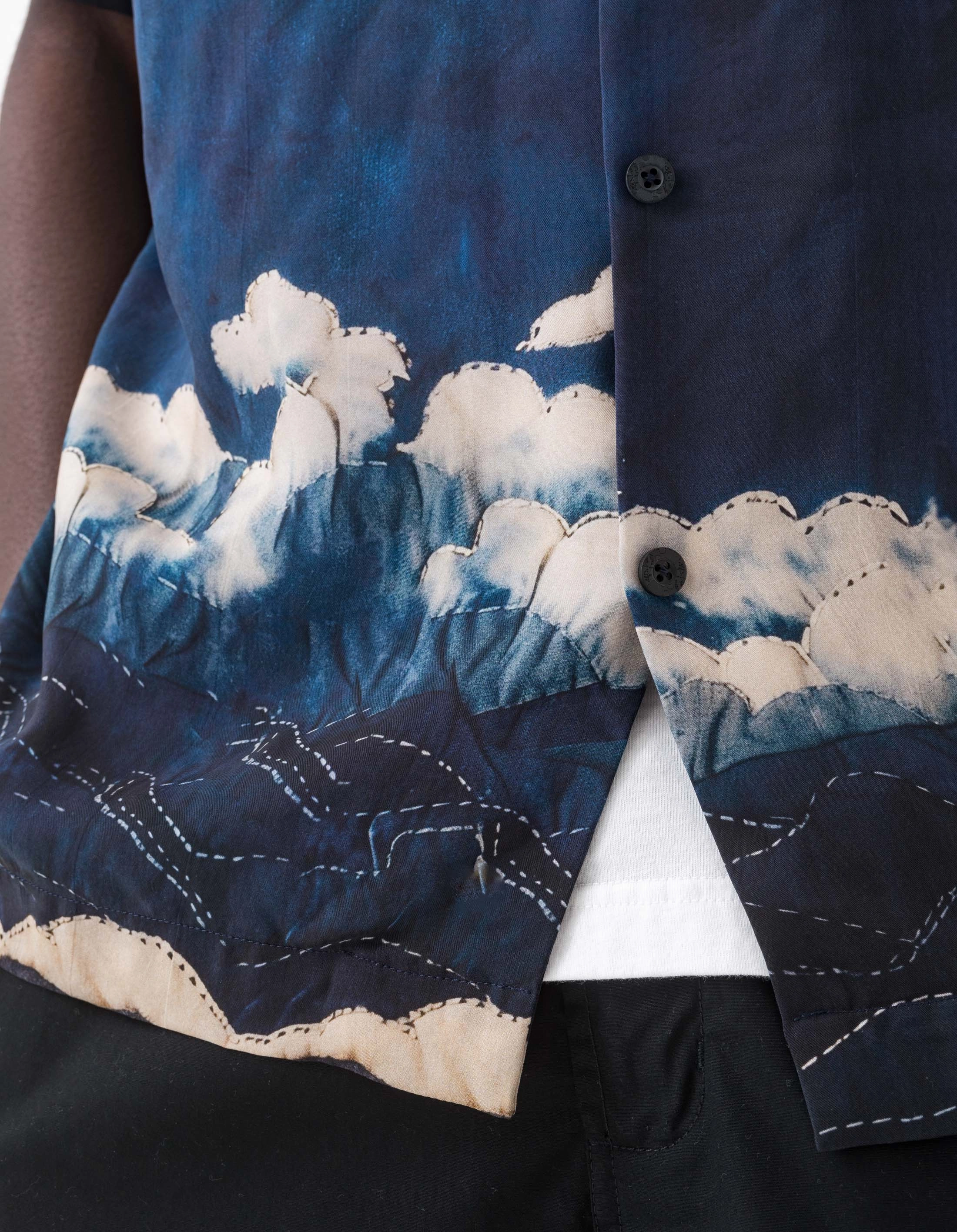 6230 Boro Crane Camp Collar Shirt Indigo Ethical production