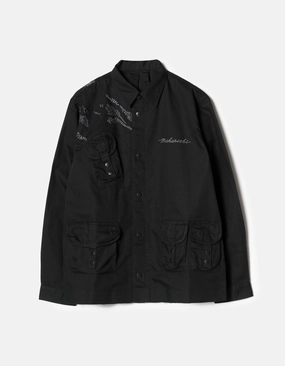 6232 M.A.L.I.C.E. Embroidered Utility Shirt Black Gender Neutral Holiday Gift