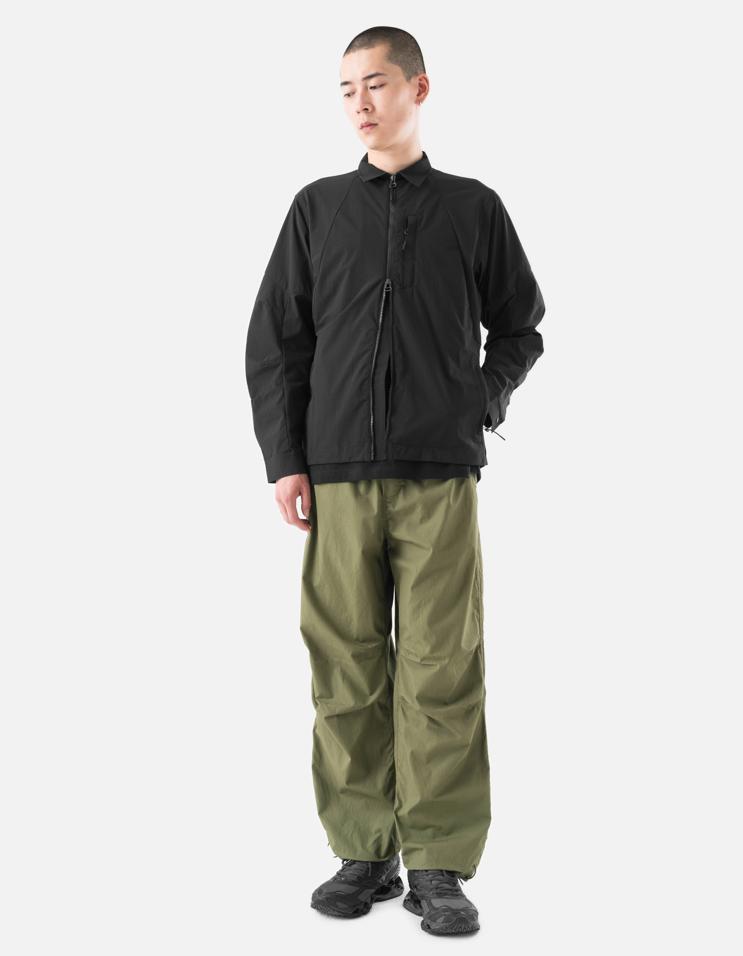 6237 Sashiko Bonsai Track Pants Olive OG-107F Non Restrictive Cut Bold Waistband