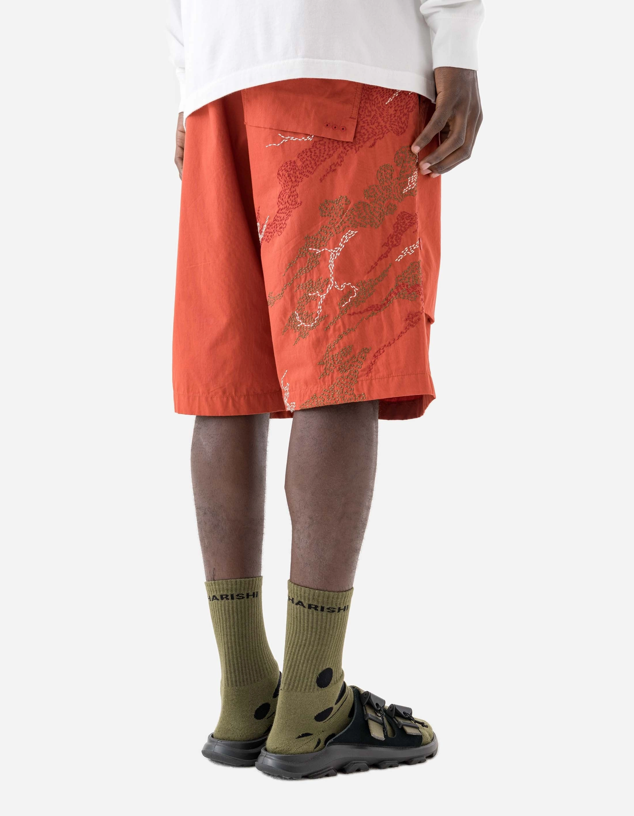 UPF Sun Protection HypoallergenicLining 6238 Sashiko Bonsai Snoshorts Redwood