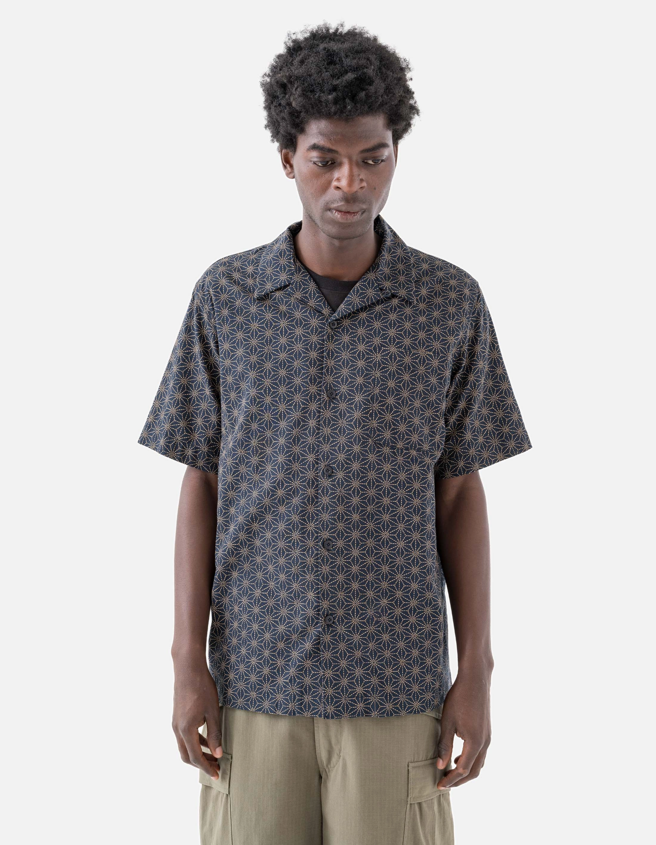 Cozy Layer Smooth Seam Finish 6239 Wagara Camp Collar Shirt Navy