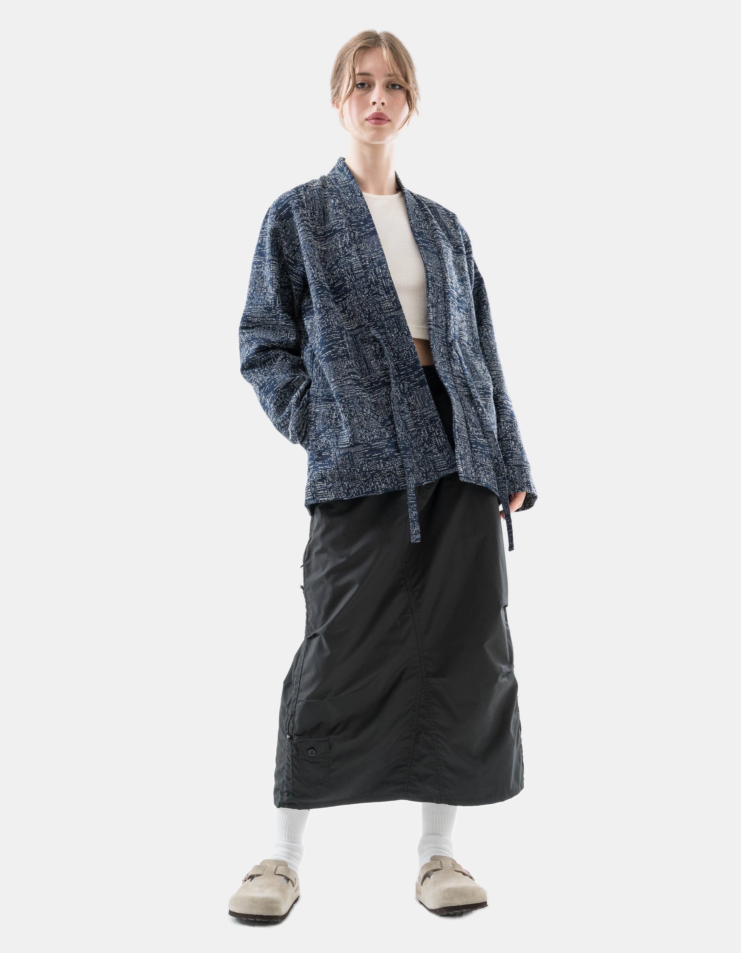 6242 Sashiko Kimono Overshirt Indigo Taped Edges Headphone Hole
