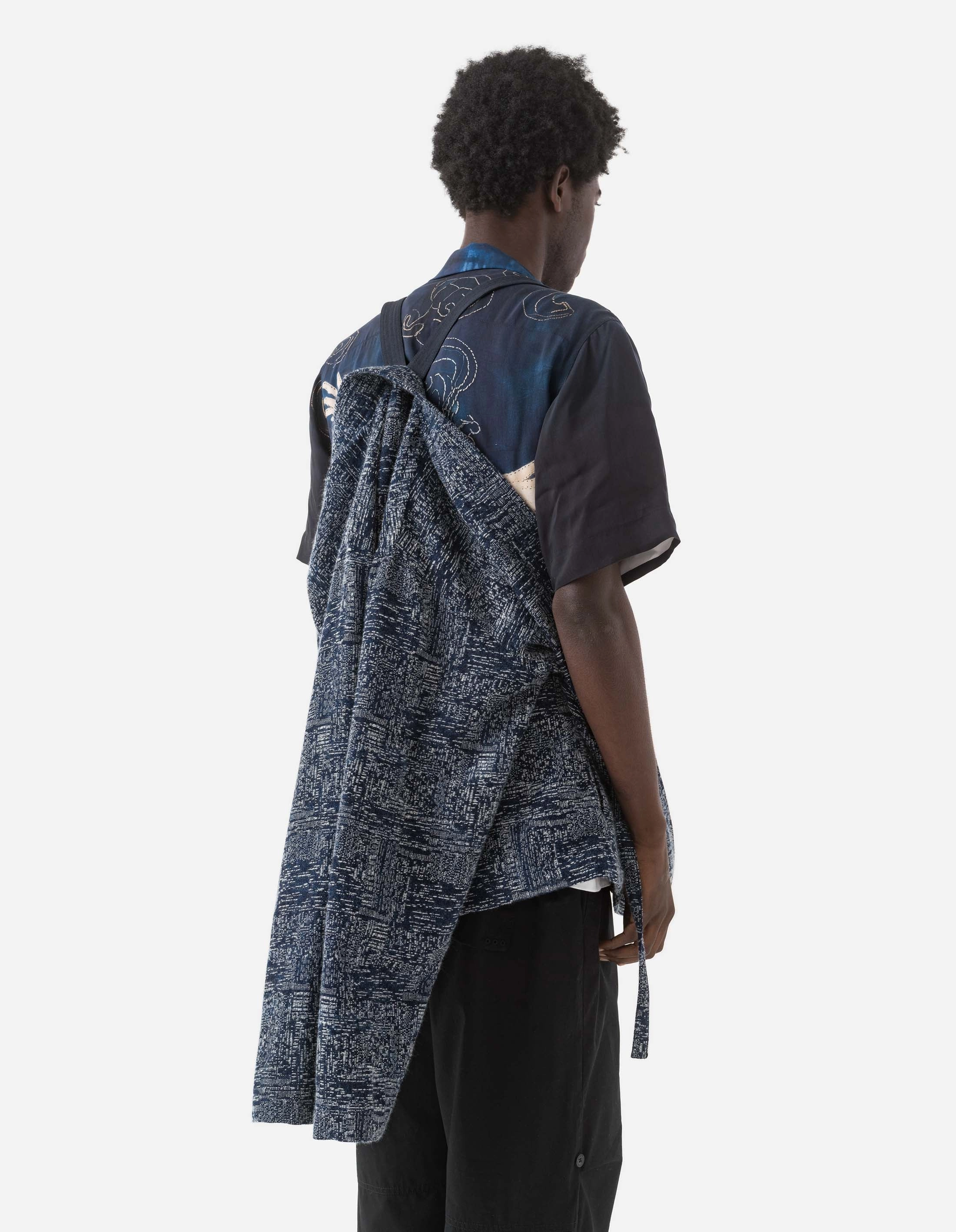 6242 Sashiko Kimono Overshirt Indigo Double Stitch Seams